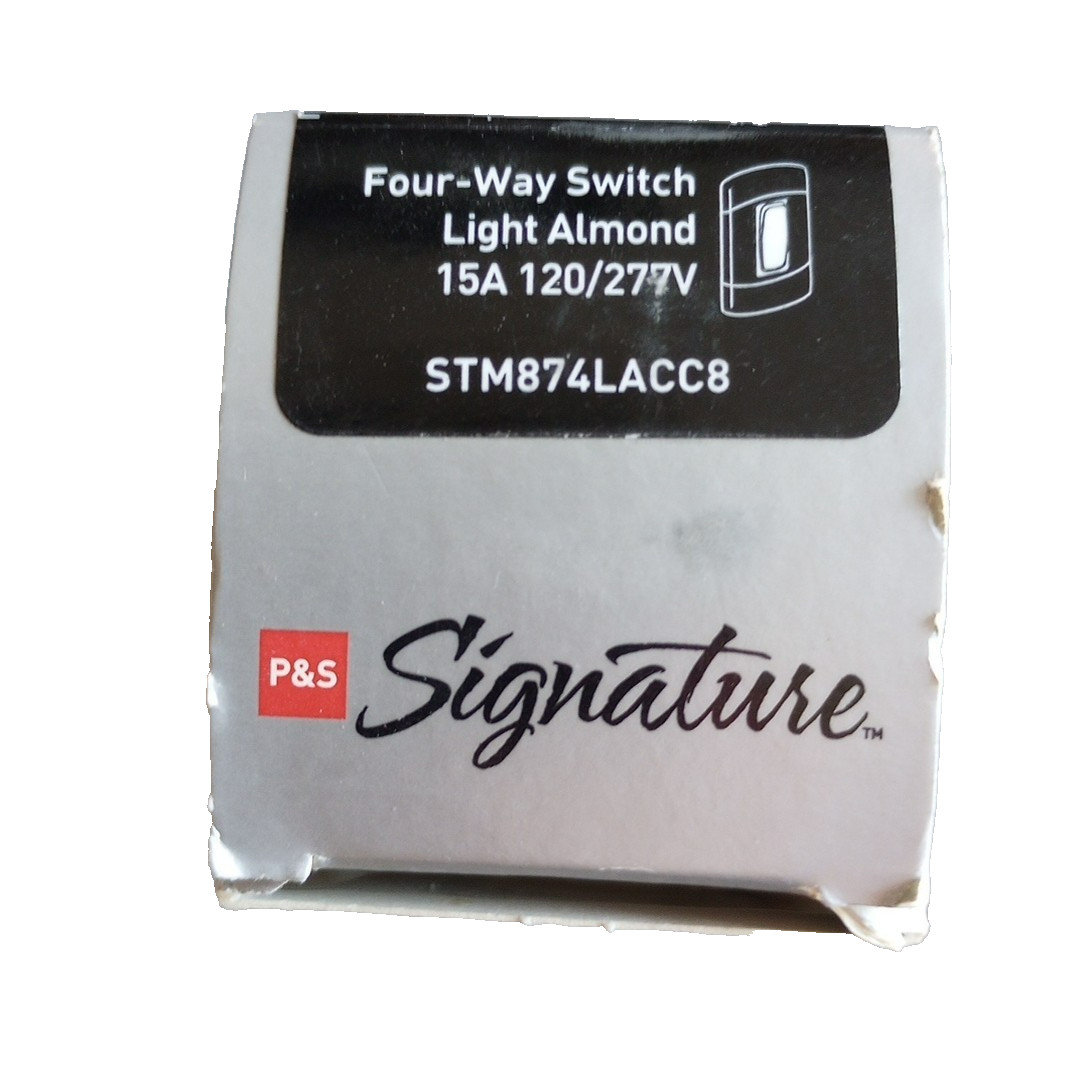 NOS Pass & Seymour Signature Four-way Switch Light Almond 15A 120/277V