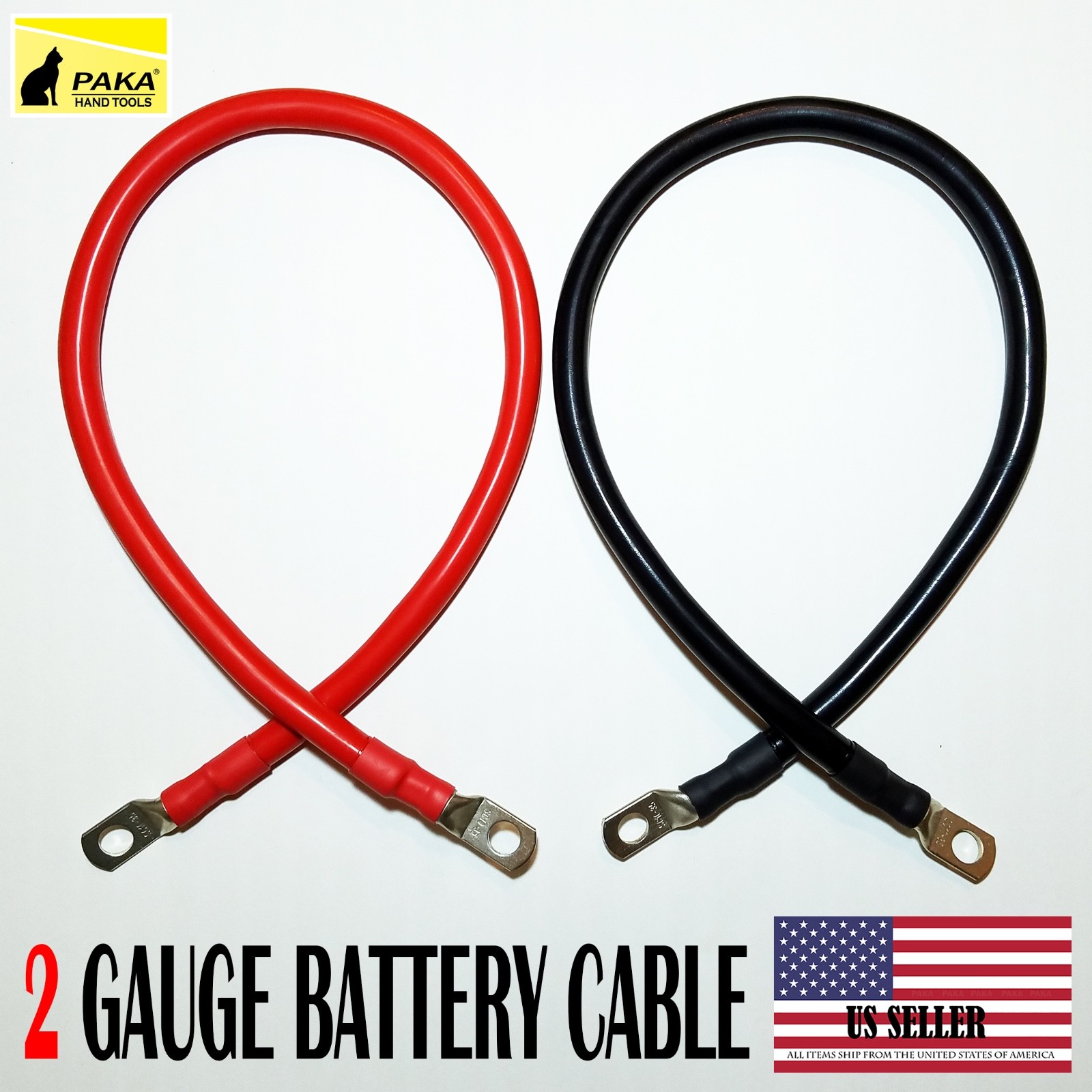 2 AWG Gauge 5/16″ Lug Battery Cable Inverter Cables Solar, RV, Car,Golf,USA MADE