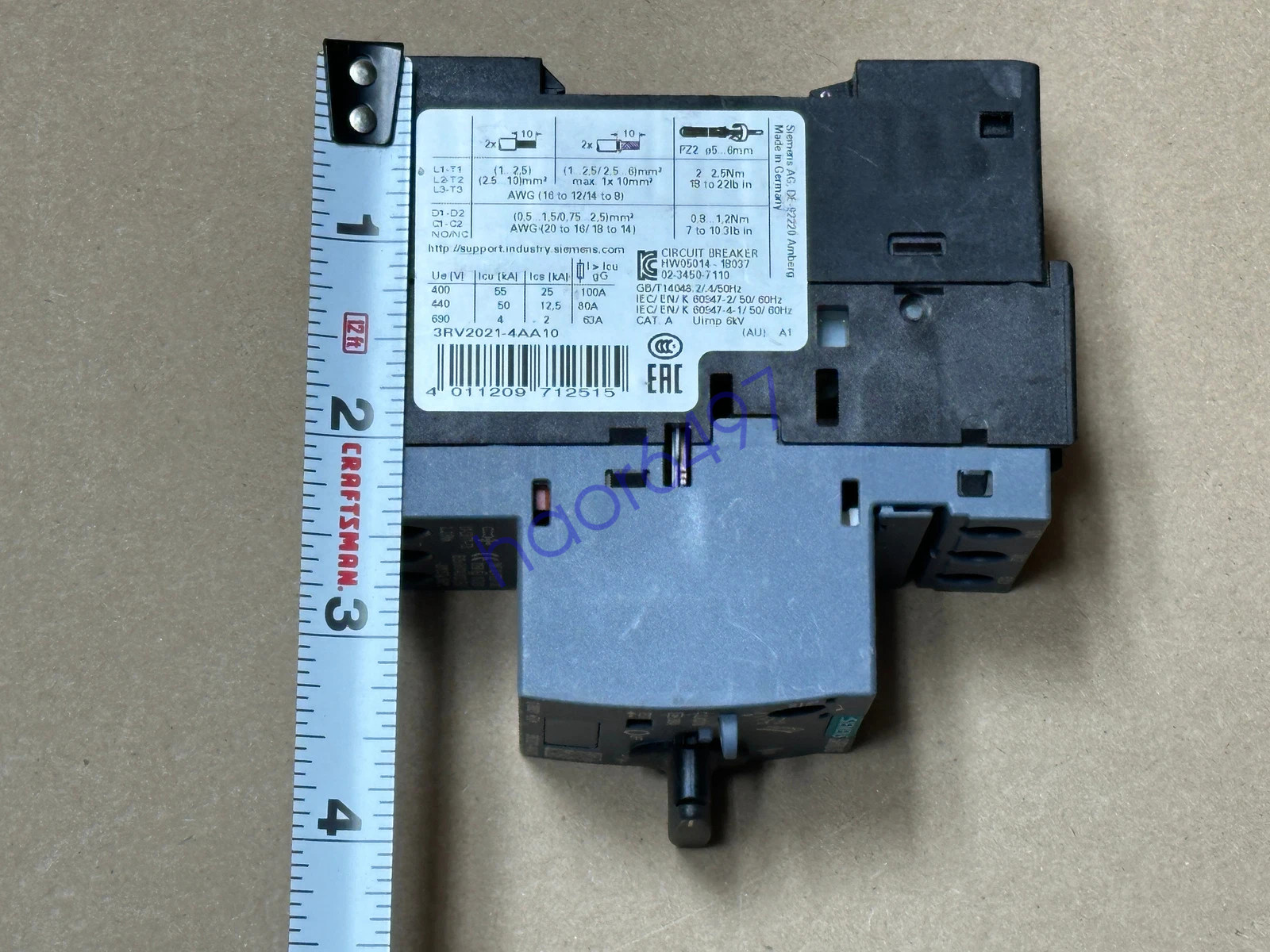 New in box Siemens breaker 3RV2021-4AA10 3RV2 021-4AA10 1 year warranty