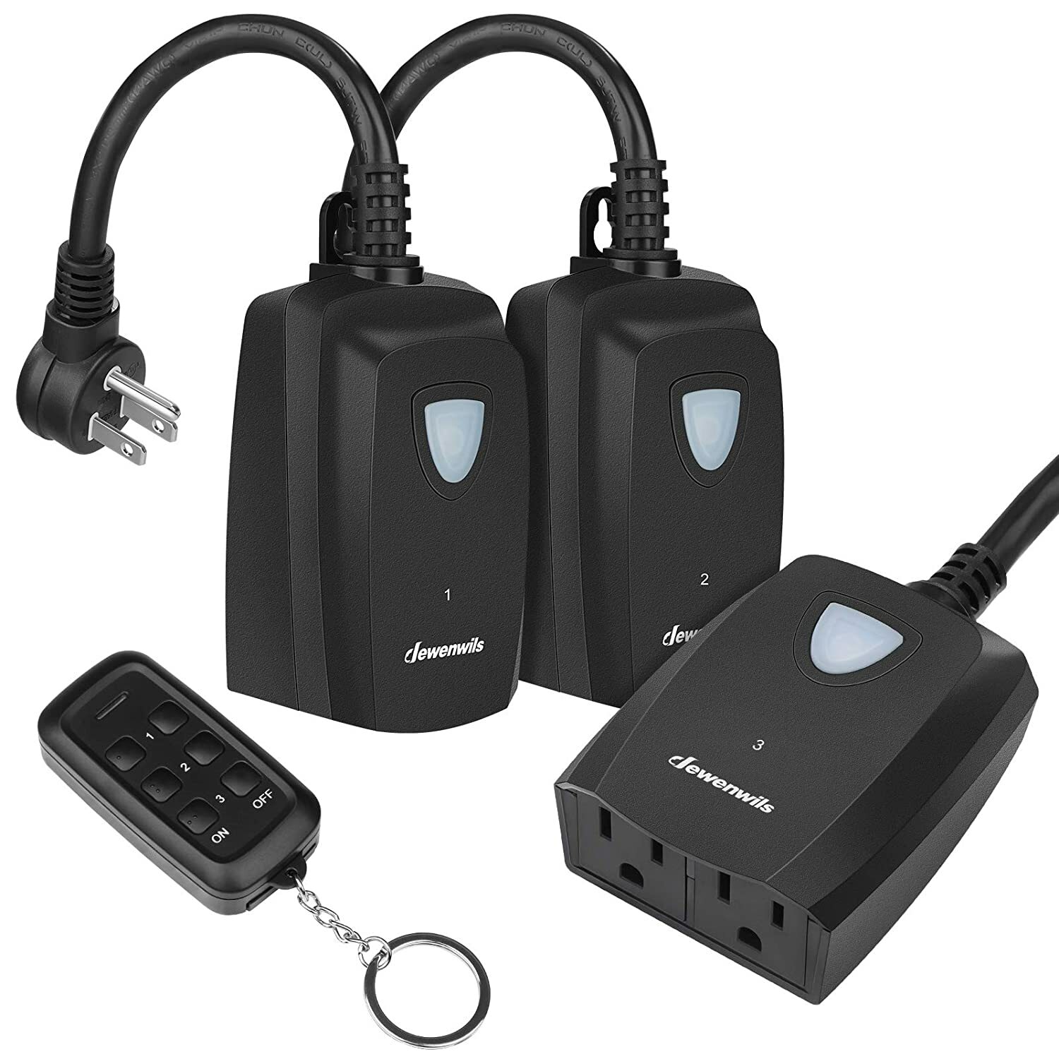 DEWENWILS Outdoor Wireless Remote Control Outlet Switch Power Strip Weatherproof