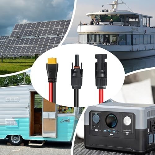 XT60 Connector, MC4 to XT60 Extension Charging Cable 2FT, Solar to 10AWG-2FT
