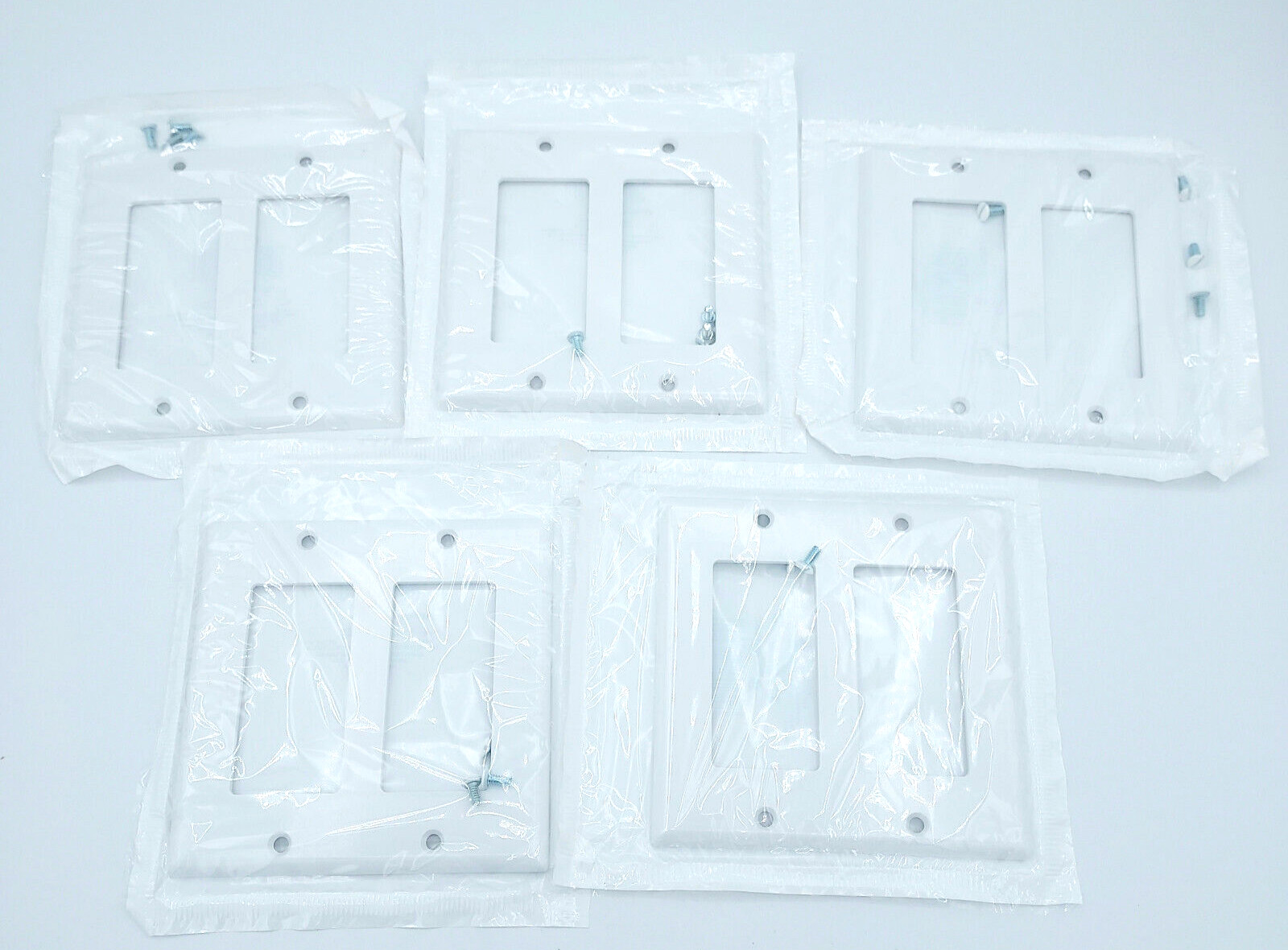 5pk Leviton 80409-W 2-Gang GFCI Wallplate Standard Size – White