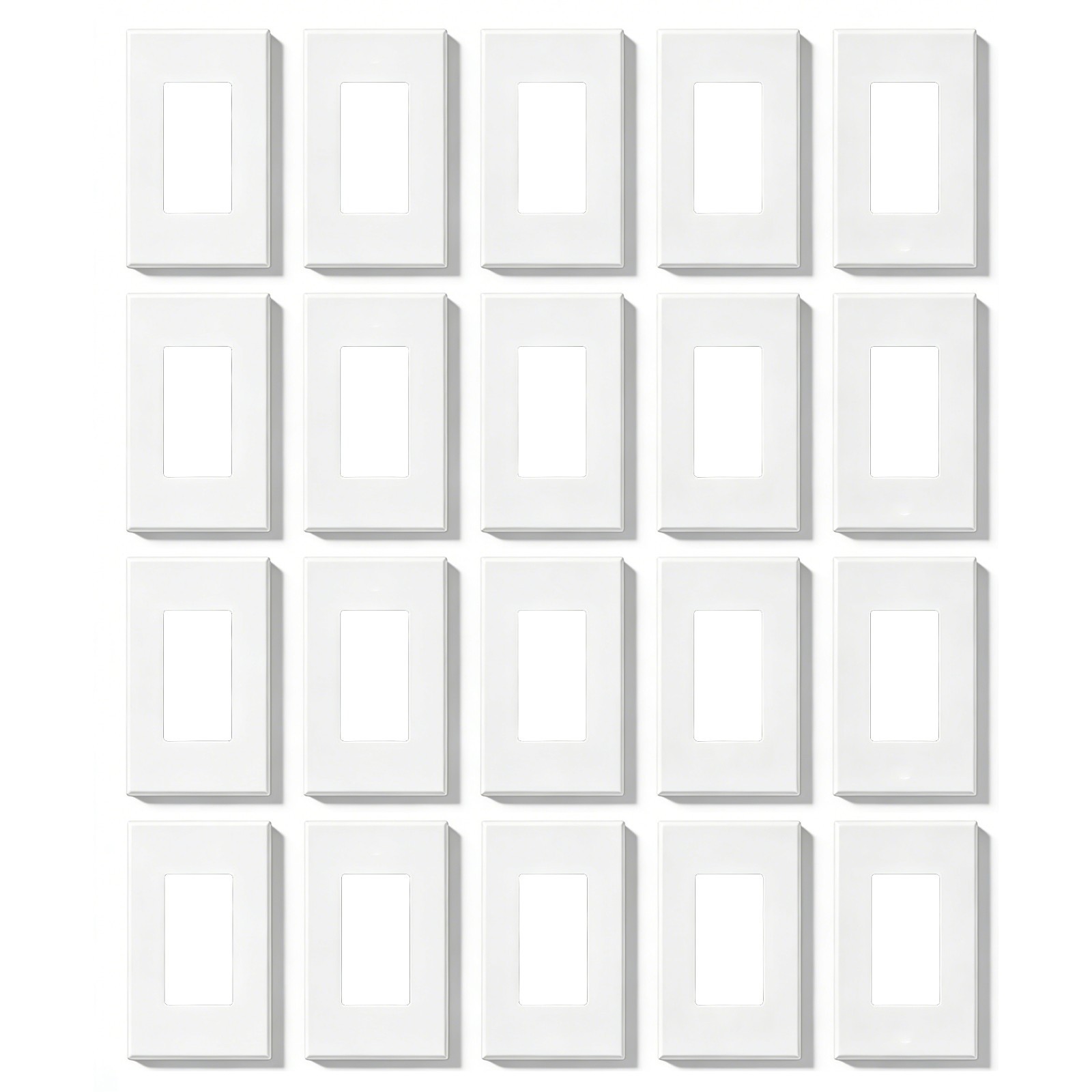 BRAND NEW 80301-SW 1-Gang Screwless Wall Plate Decora White – 20 Pieces per box