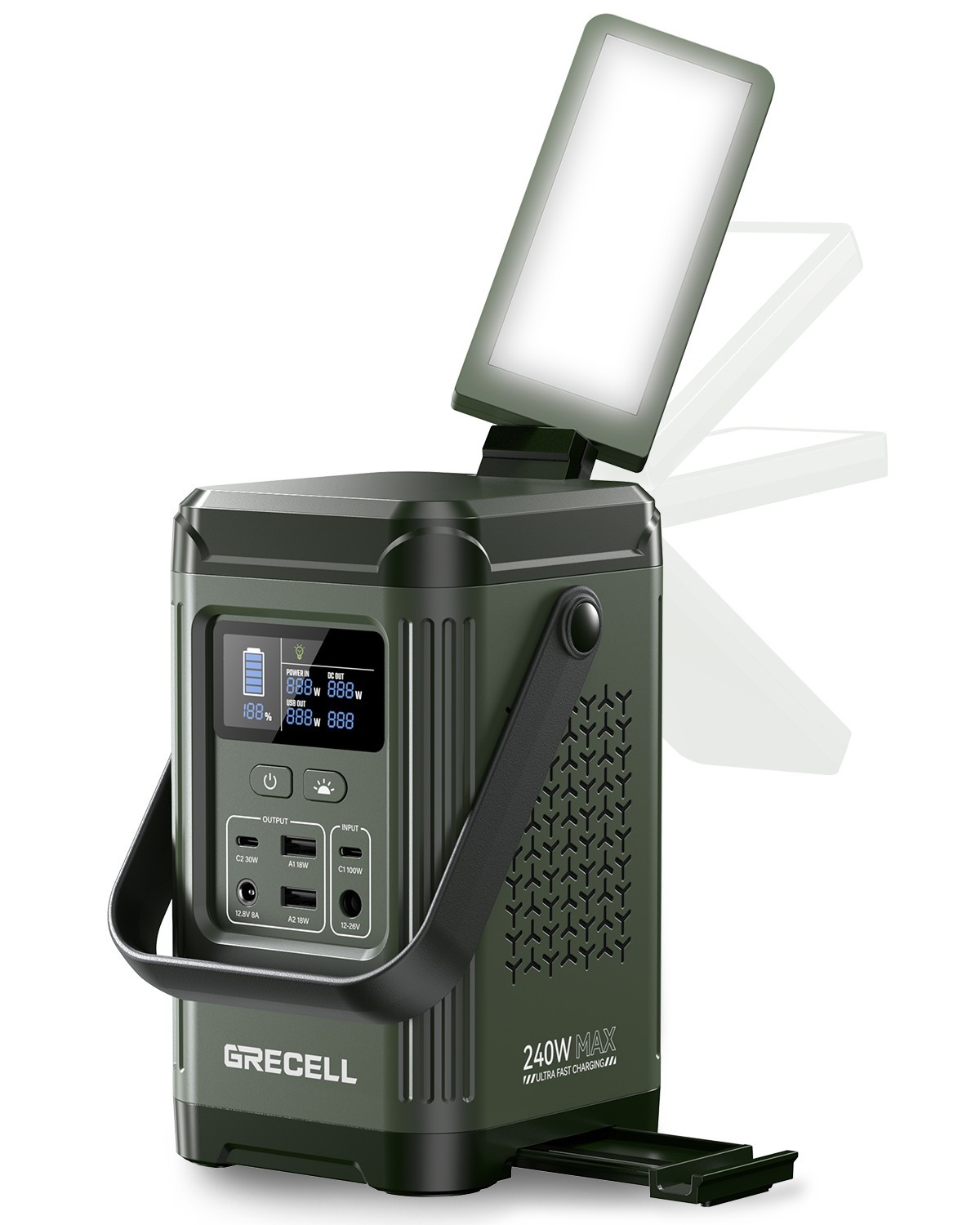 240W Portable Power Station 154Wh/48000mAh, 100W USB-C Battery Power Bank