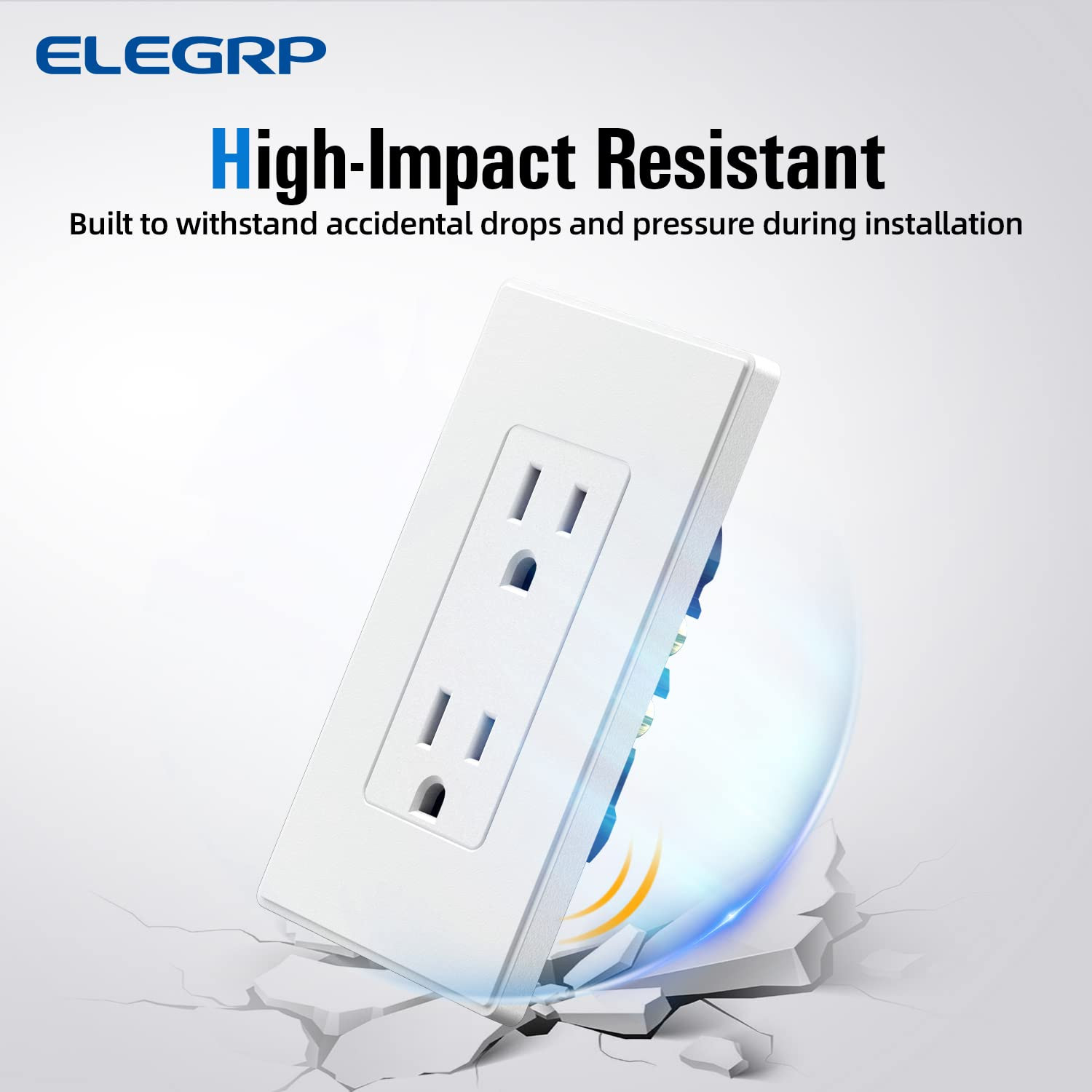Matte White Standard Decorator Electrical Wall Receptacle Outlet, 15A 125V, 2 Po