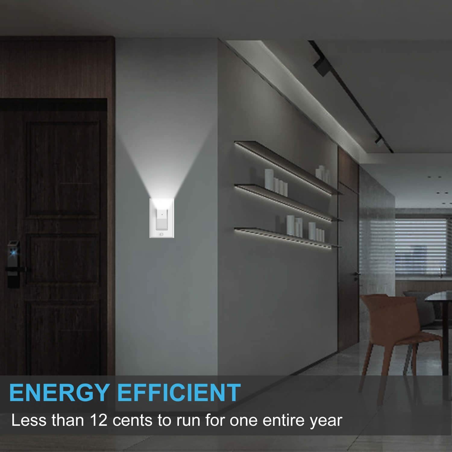 4 Pack Illuminated Light Switch, Lightswitch W LED Night Light, Automatic On/Off