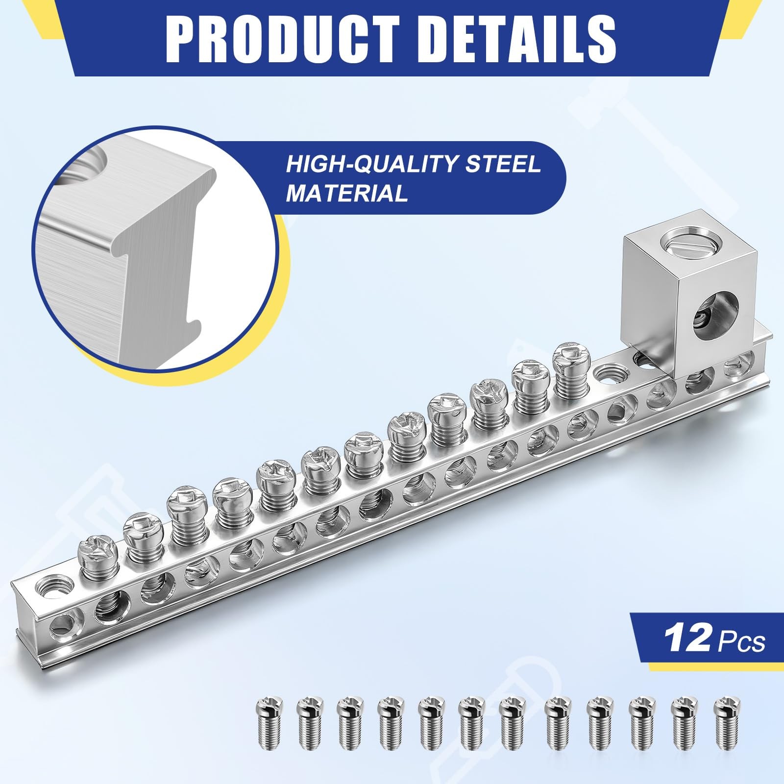 Relaxweex 2 Set Ground Bar Kit 12 Terminal Positions And Ground Lug Bar