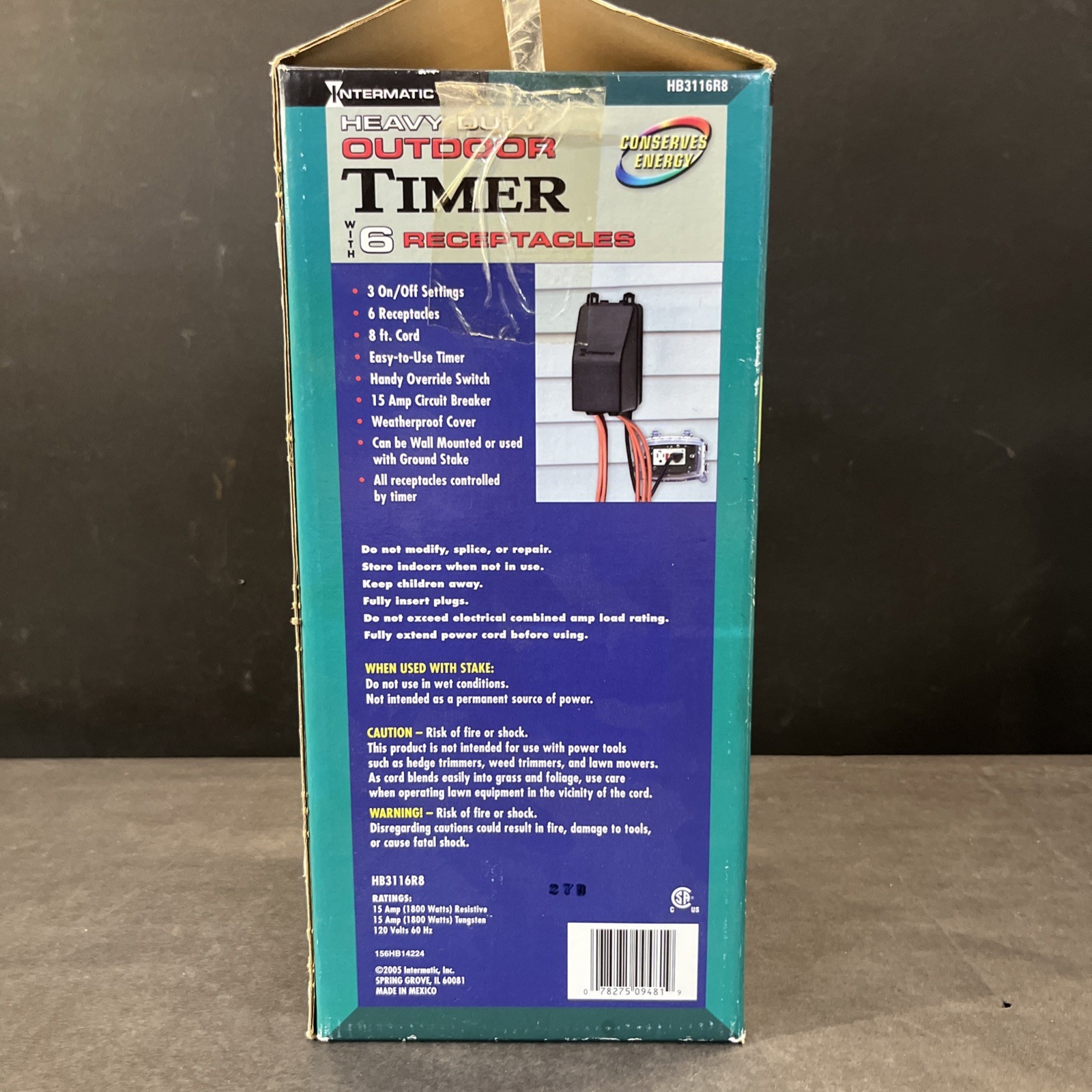 Intermatic Heavy Duty Outdoor Timer with 6 Receptacles HB3116R8 New Open Box
