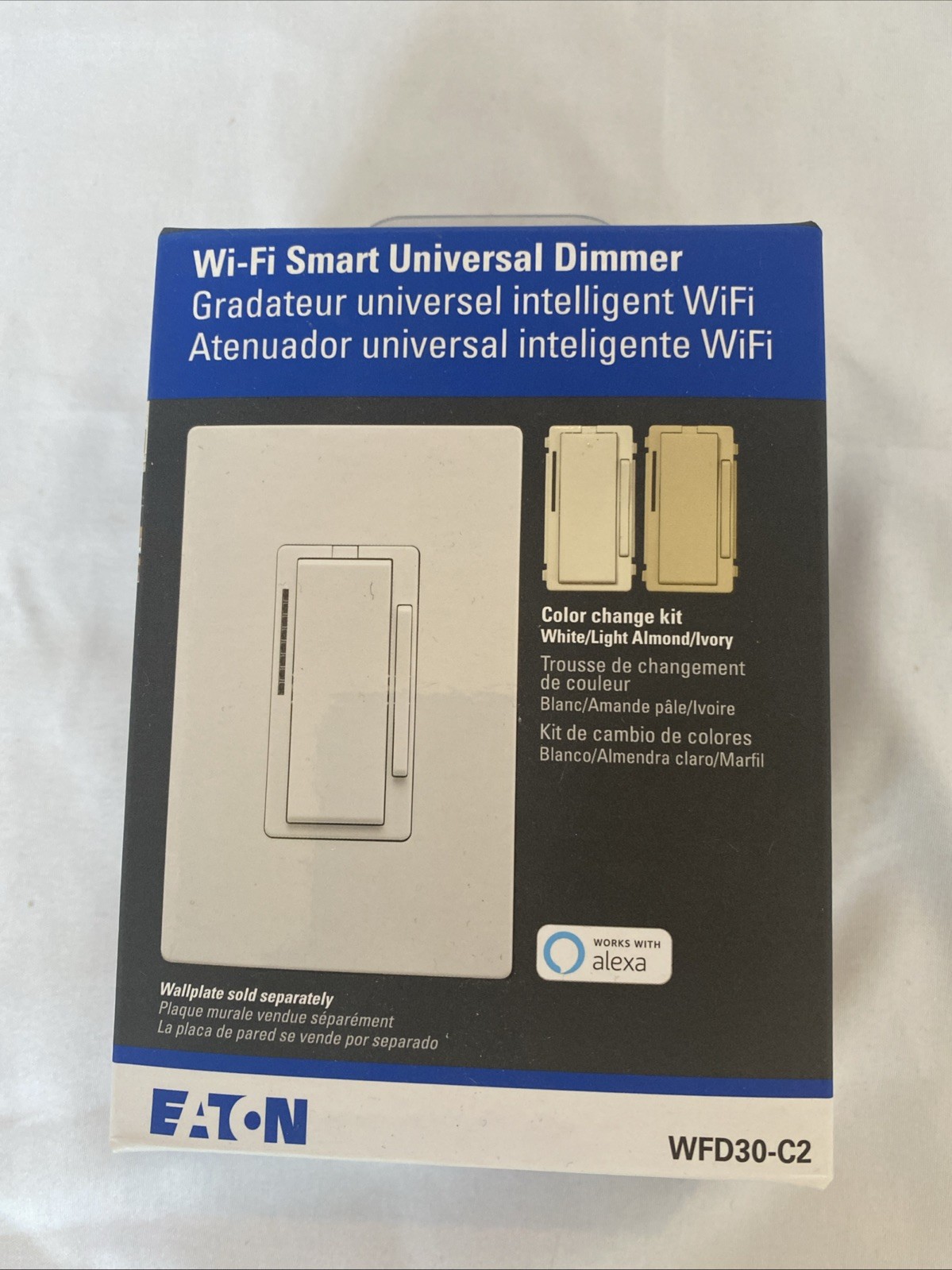 Eaton WFD30-C2-SP-L Wi-Fi Smart Dimmer 120V LED or CFL White WFD30-C2 New