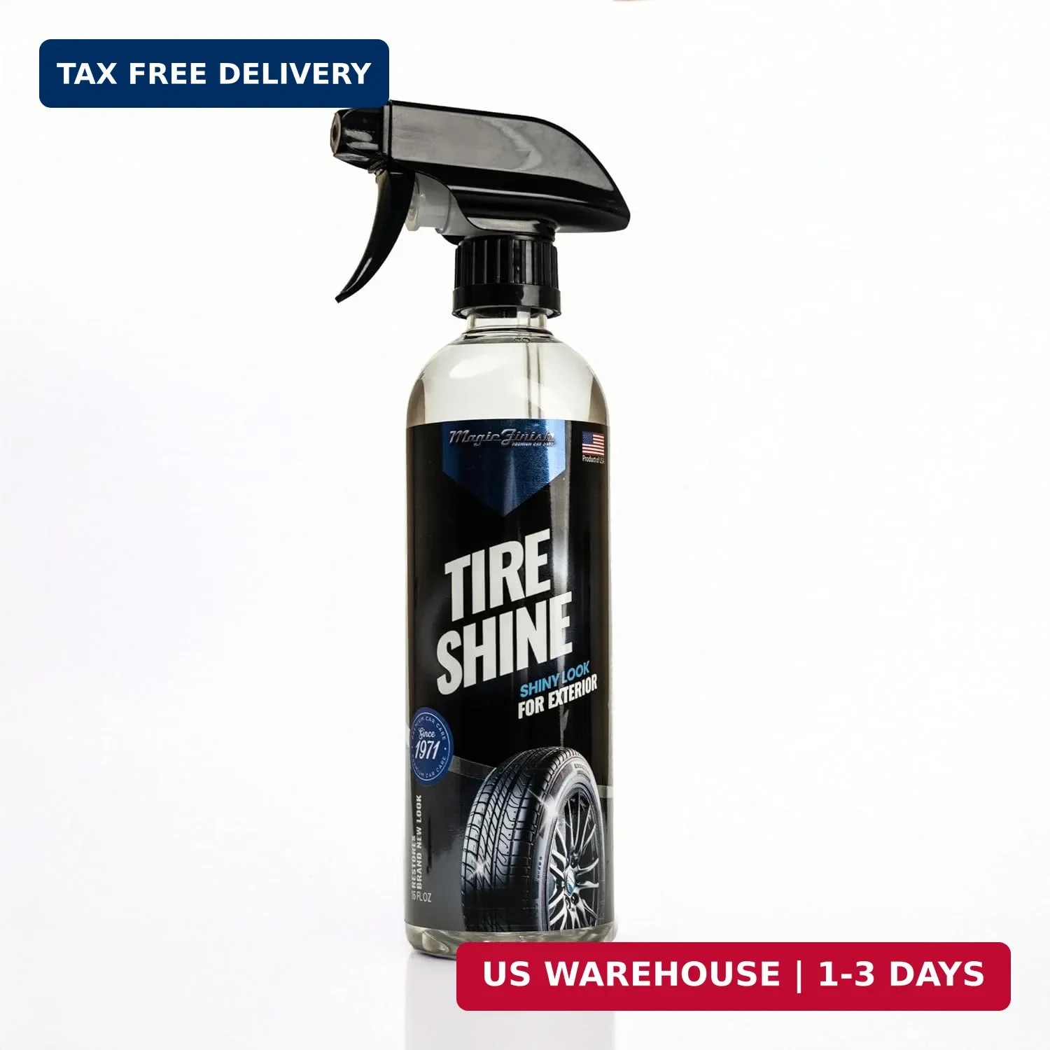 Magic Finish Tire Shine (16 fl oz) – Silicone-Based Tire Dressing for Long-Lasti
