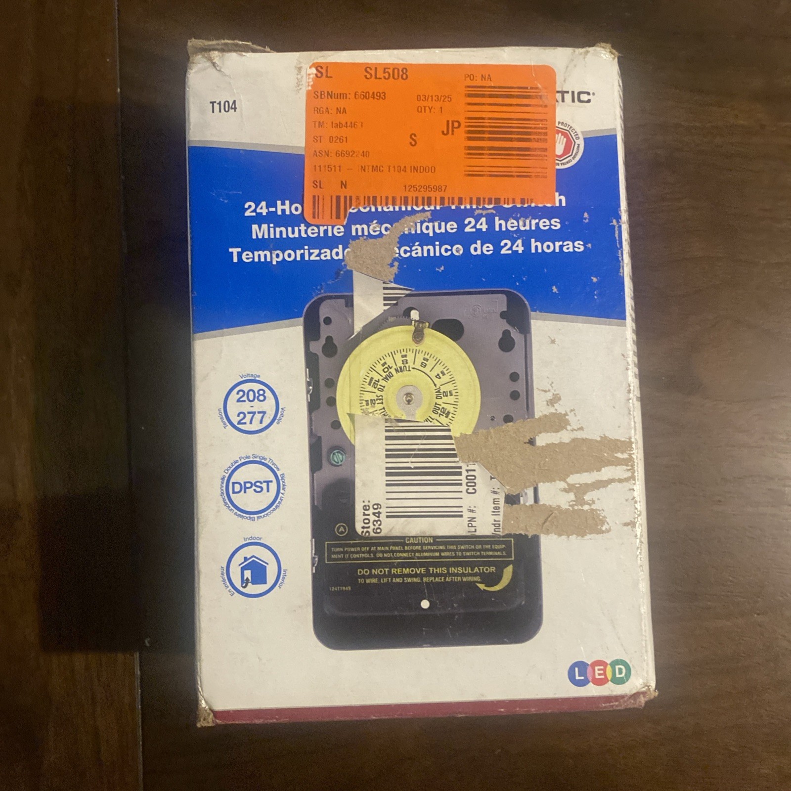 Intermatic T104 24 Hour Mechanical Time Switch DPST