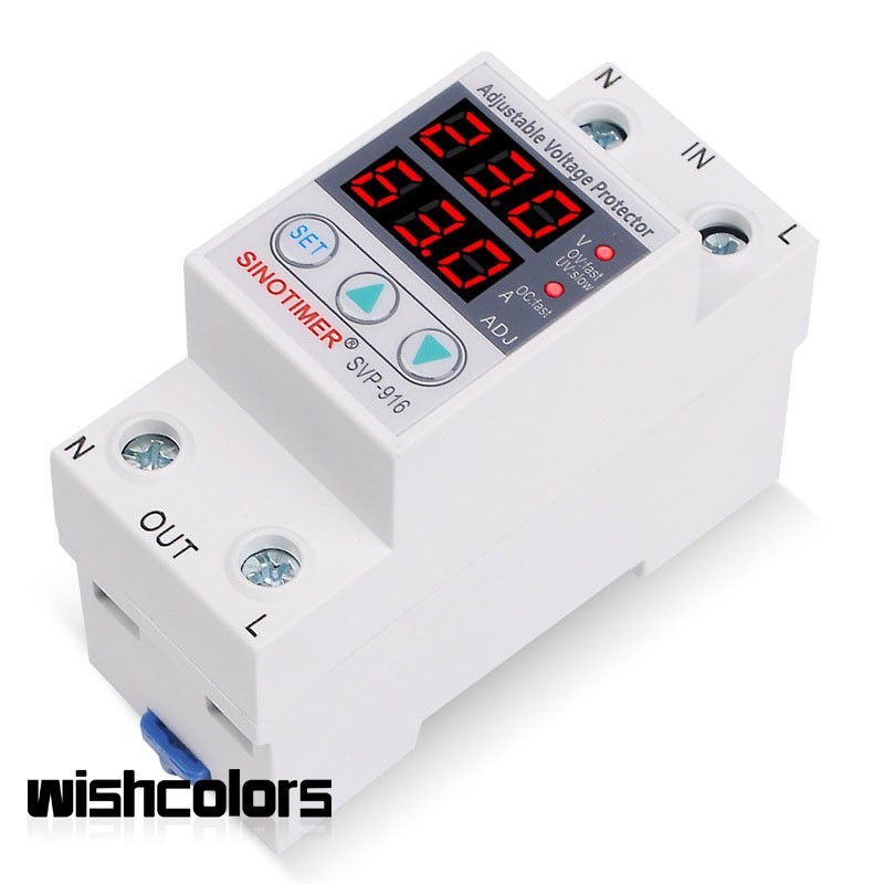 SVP-916 63A Over Voltage Protection Limit Current Adjustable Voltage Protector