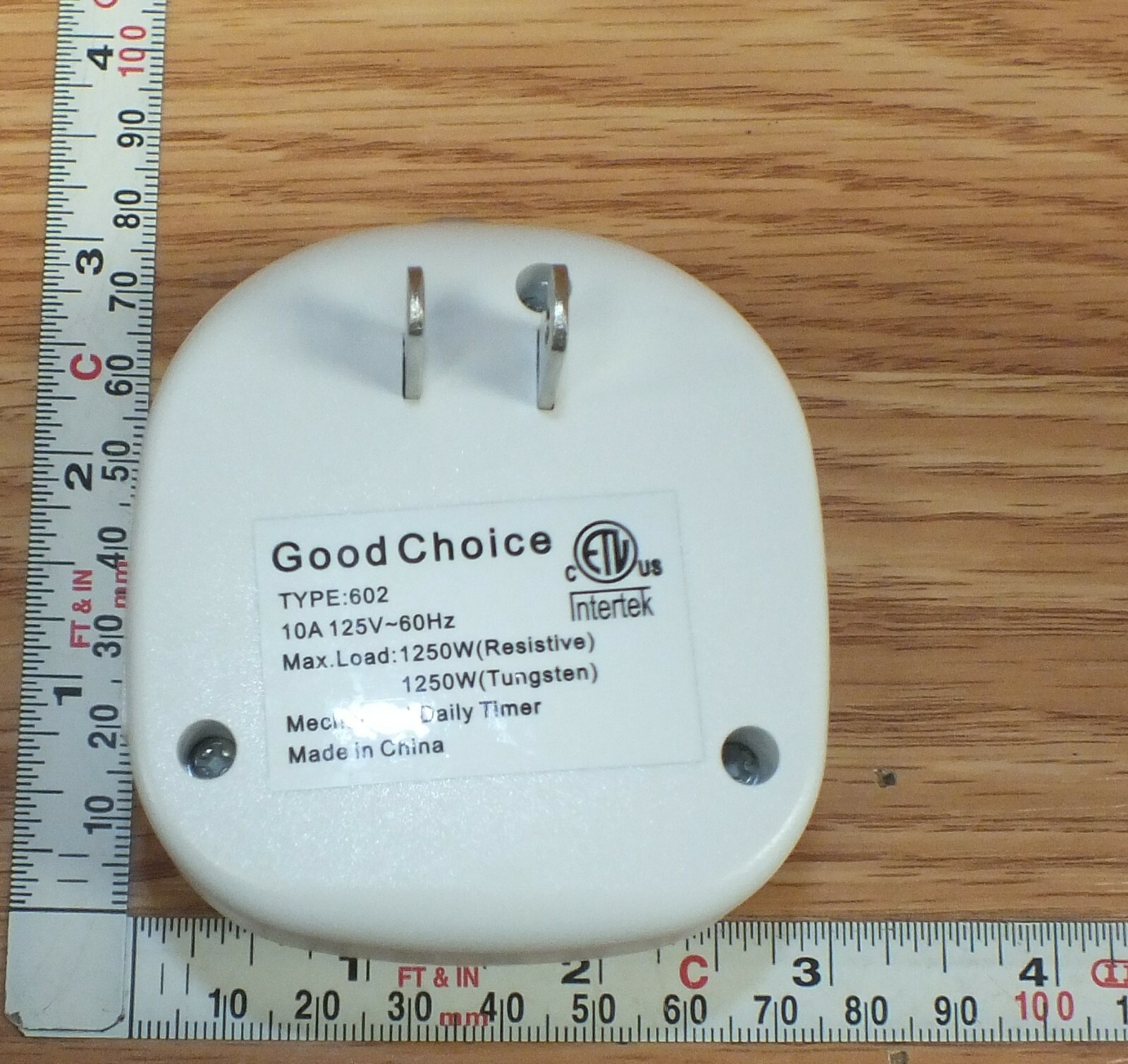 Intertek Good Choice Type: 602 10A 125V 60Hz Mechanical Daily Timer **READ**