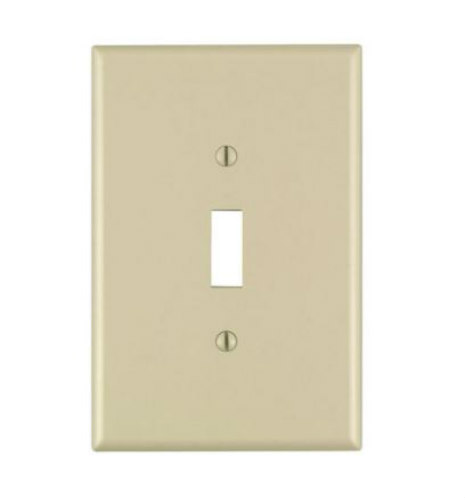 1-Gang OVERSIZE Toggle Switch IVORY WALL PLATE Leviton NEW 86101