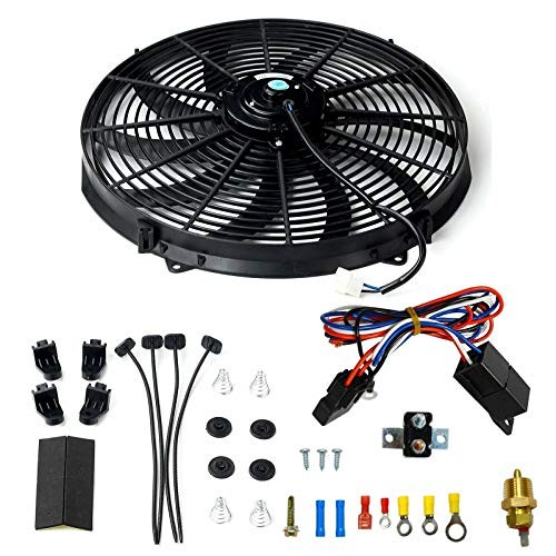 14″ Universal Electric Radiator Cooling Fans + Thermostat Relay & 14 Inch