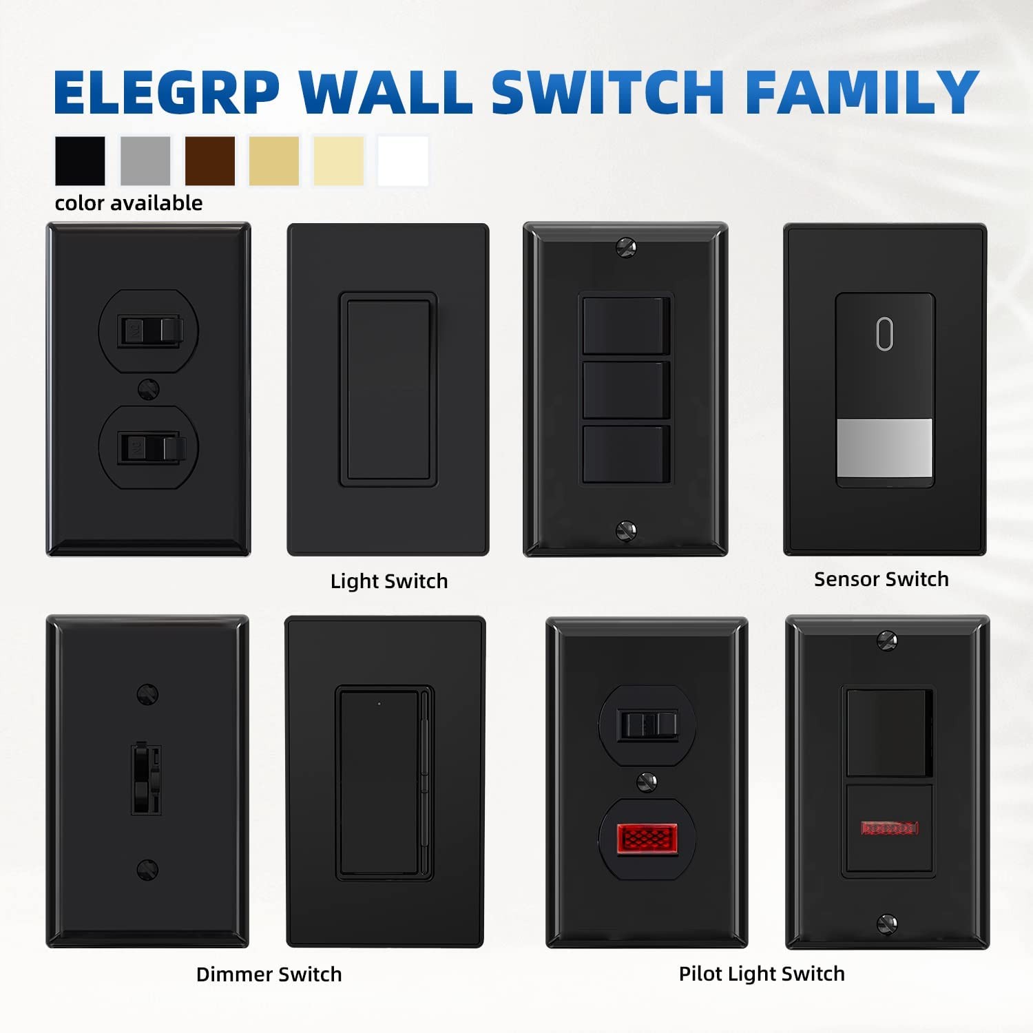 Matte Black 3 Way Decorative Light Switch with Plate, 15Amp, 120-277 Volt, AC…