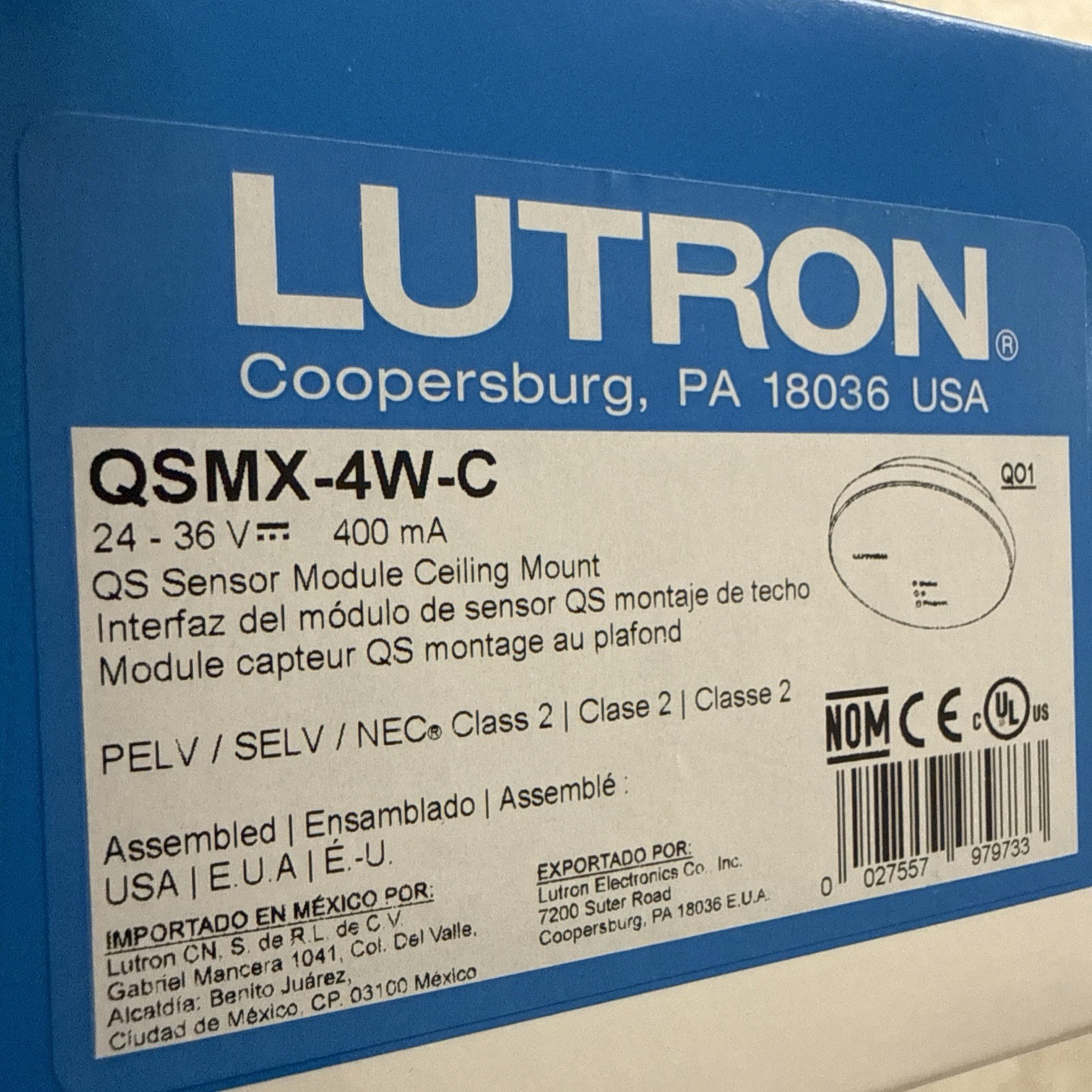 LUTRON Quantum QSMX-4W-C Sensor – New Condition ( PRICE FOR EACH )