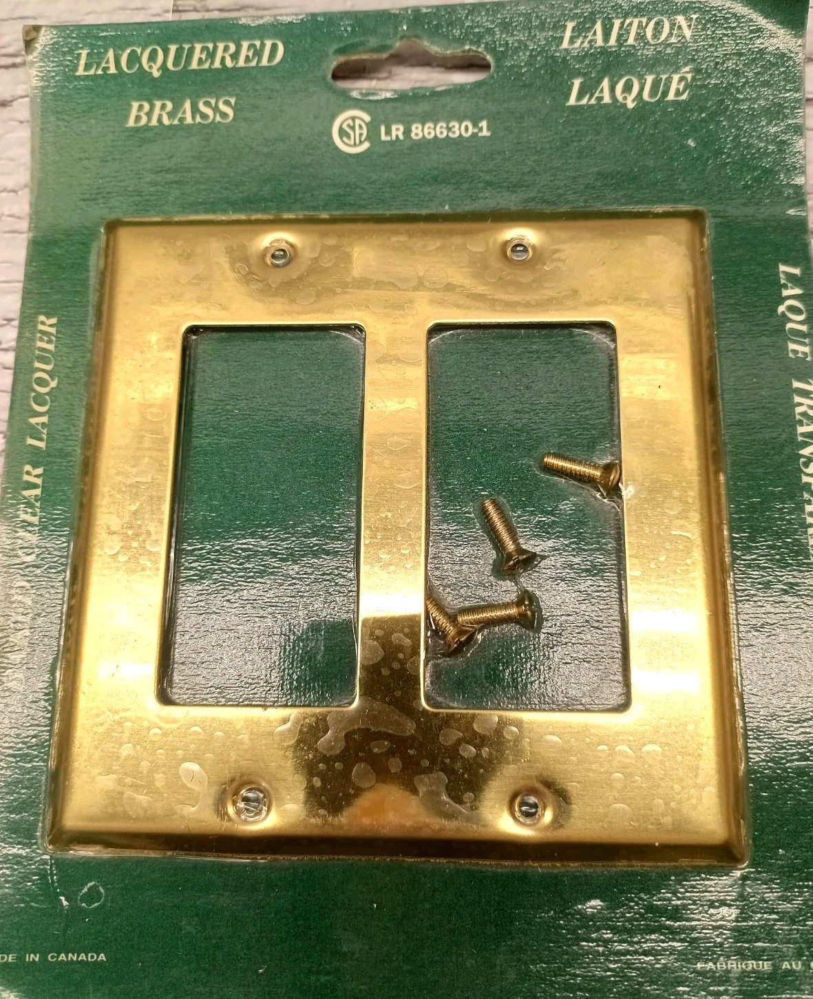 Lacquered Brass outlet wall plate cover