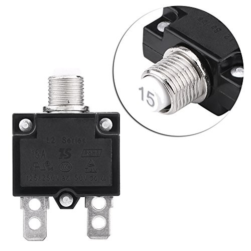 Reset Thermal Switch,L2 Series 125-250V AC 50V DC Push Button Manual Reset 15A