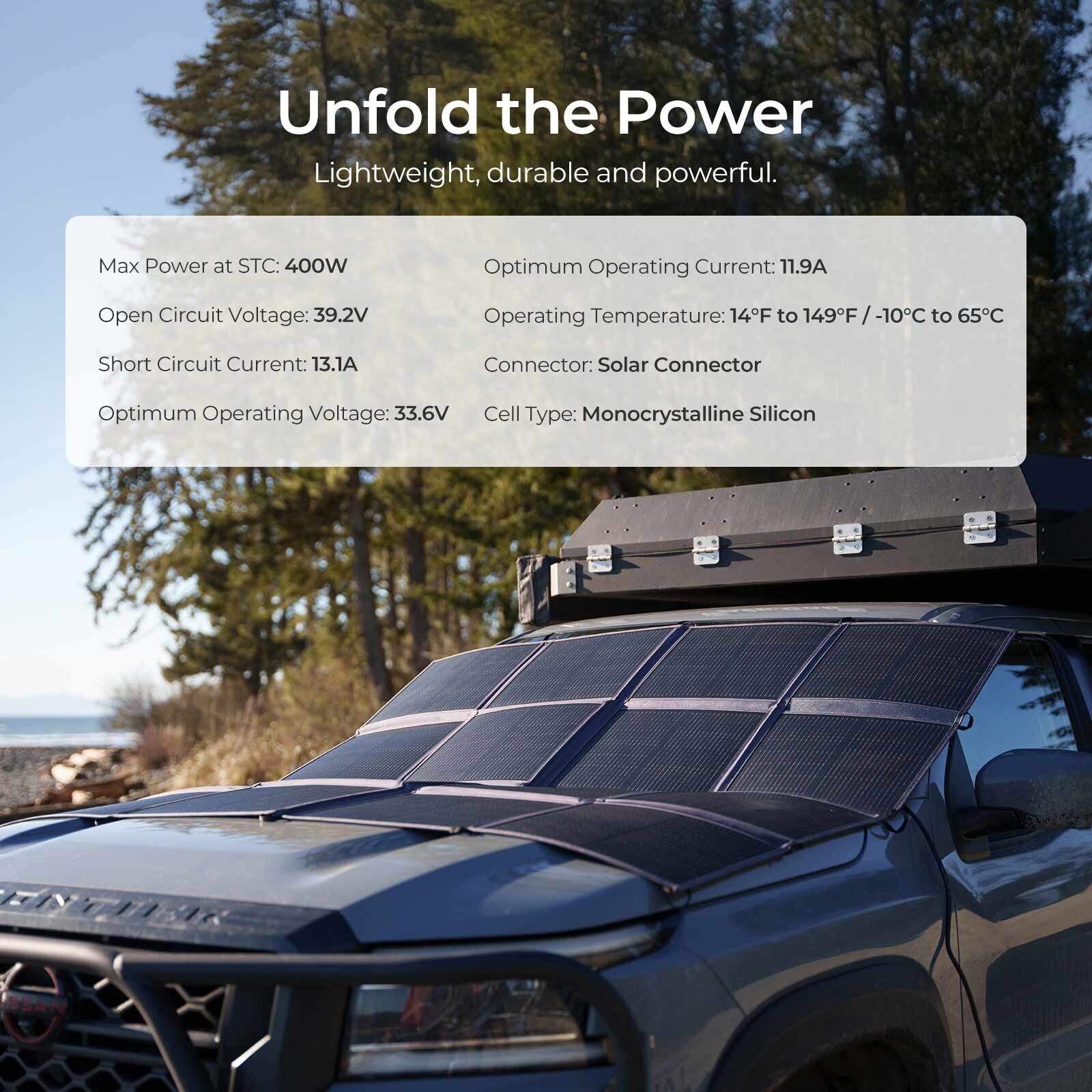Renogy 400W Solar Panel Blanket Portable Solar Suitcase Foldable Solar Panel