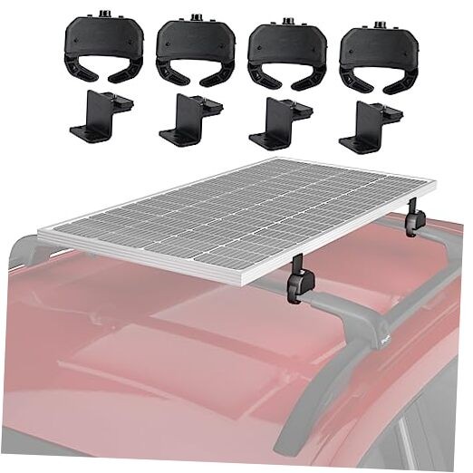 Solar Panel for Cars with Cross Bars, Roof Rack Clamps Fits Crab Mounting Kit