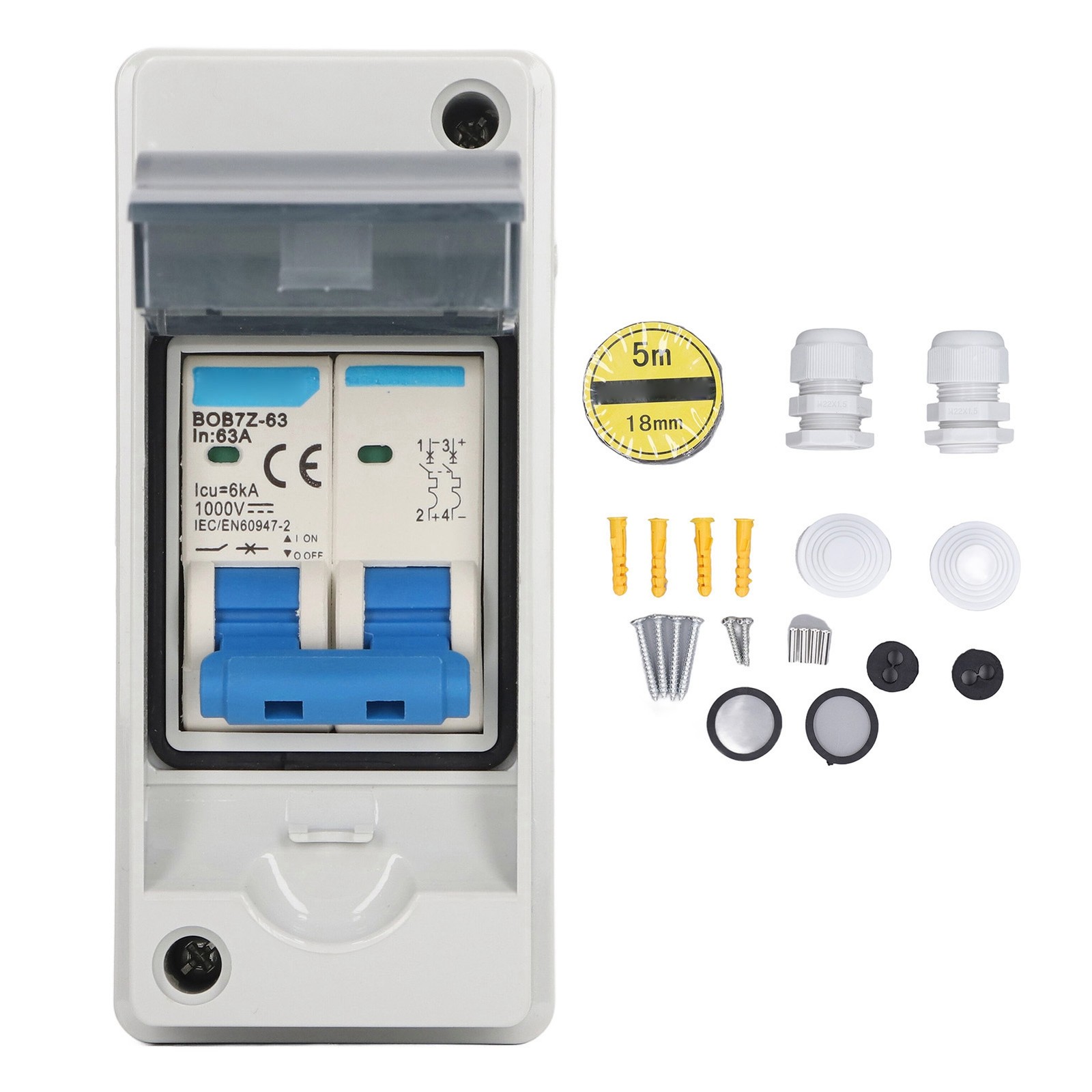 PV Solar Disconnect Switch Overvoltage Protection IP65 Waterproof Miniature