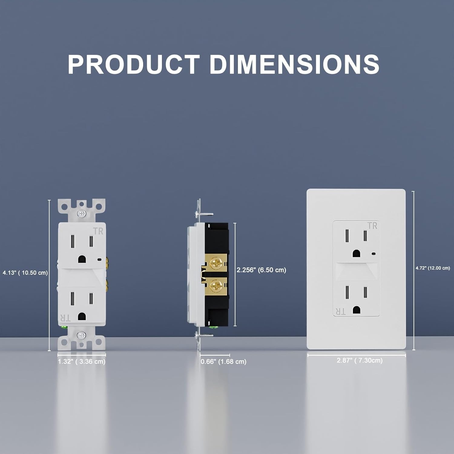 6Pack 15AMP Wall Outlet with Nightlight, Dusk to Dawn, 3000K Warm LED ETL Listed