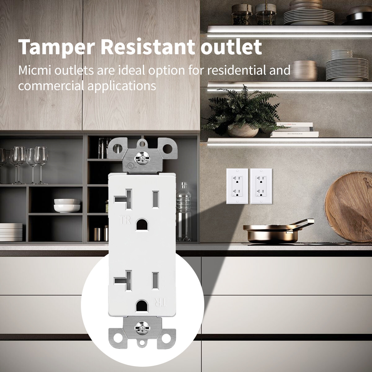 Outlet Socket Decora Duplex Receptacle 20 Amp 125 Volt Grounding UL listed 10PCS