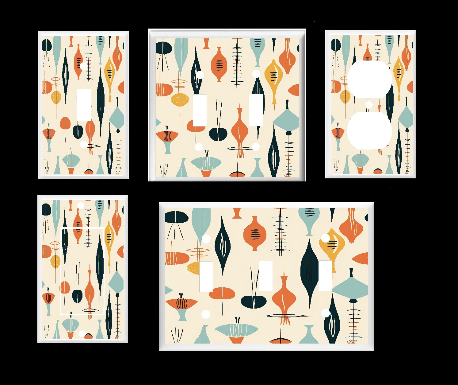 MID CENTURY MODERN #1 LIGHT SWITCH COVER PLATE