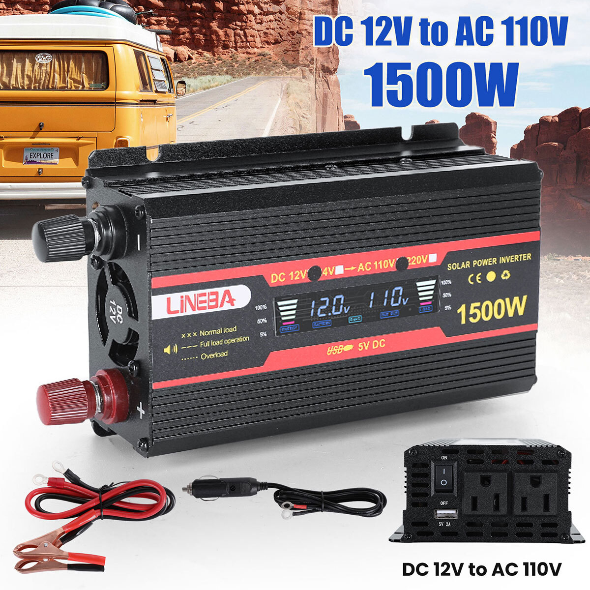 12V to 110V Solar Panel System Charge Controller 5000W Solar Inverter Kit Power
