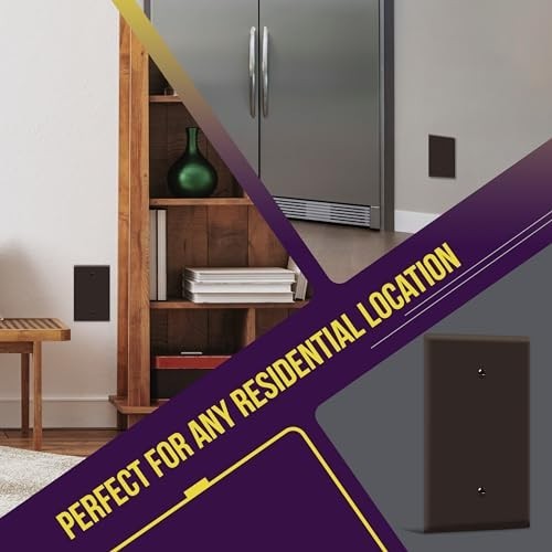 Blank Wall Plate Oversized 1 Gang 5.5 Inch 3.5 Inch Brown 10 Pack Unbreakable