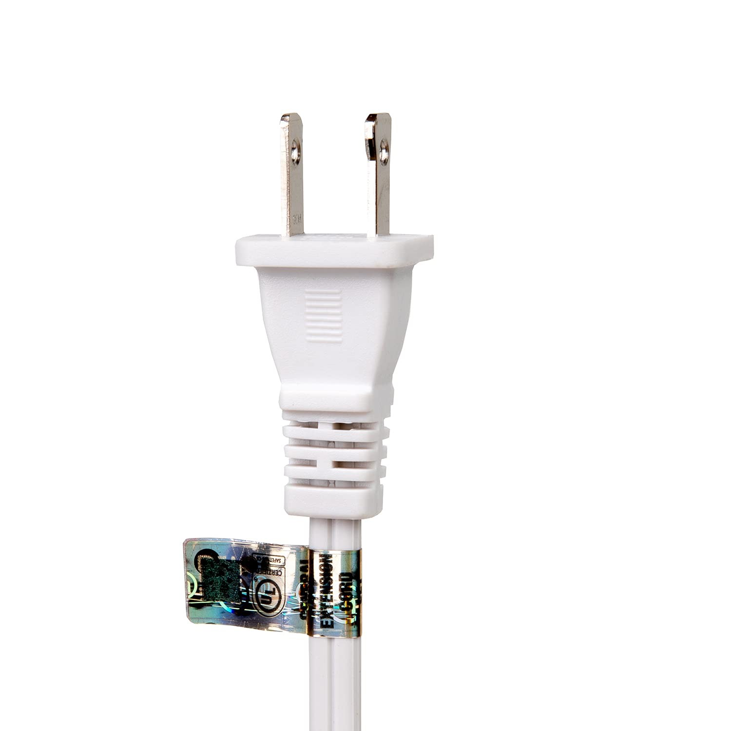 Plugrand Short 1FT Polarized US 2-Prong Male-Female Extension 1FT, White