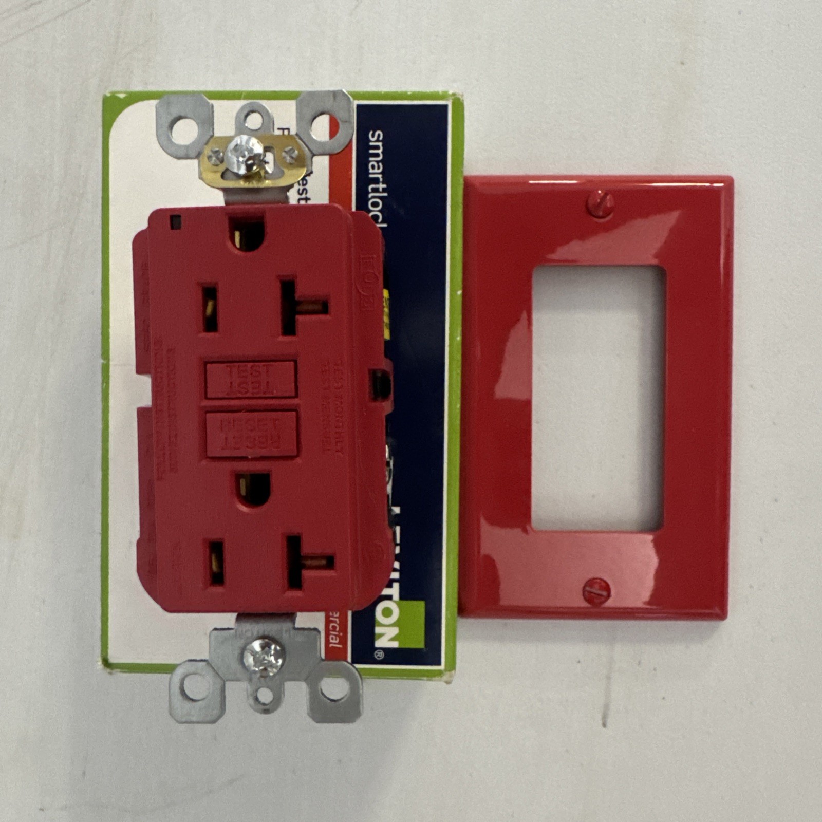 Leviton GFCI Outlet 20 Amp Red Ground Fault Circuit Interrupter for Safety