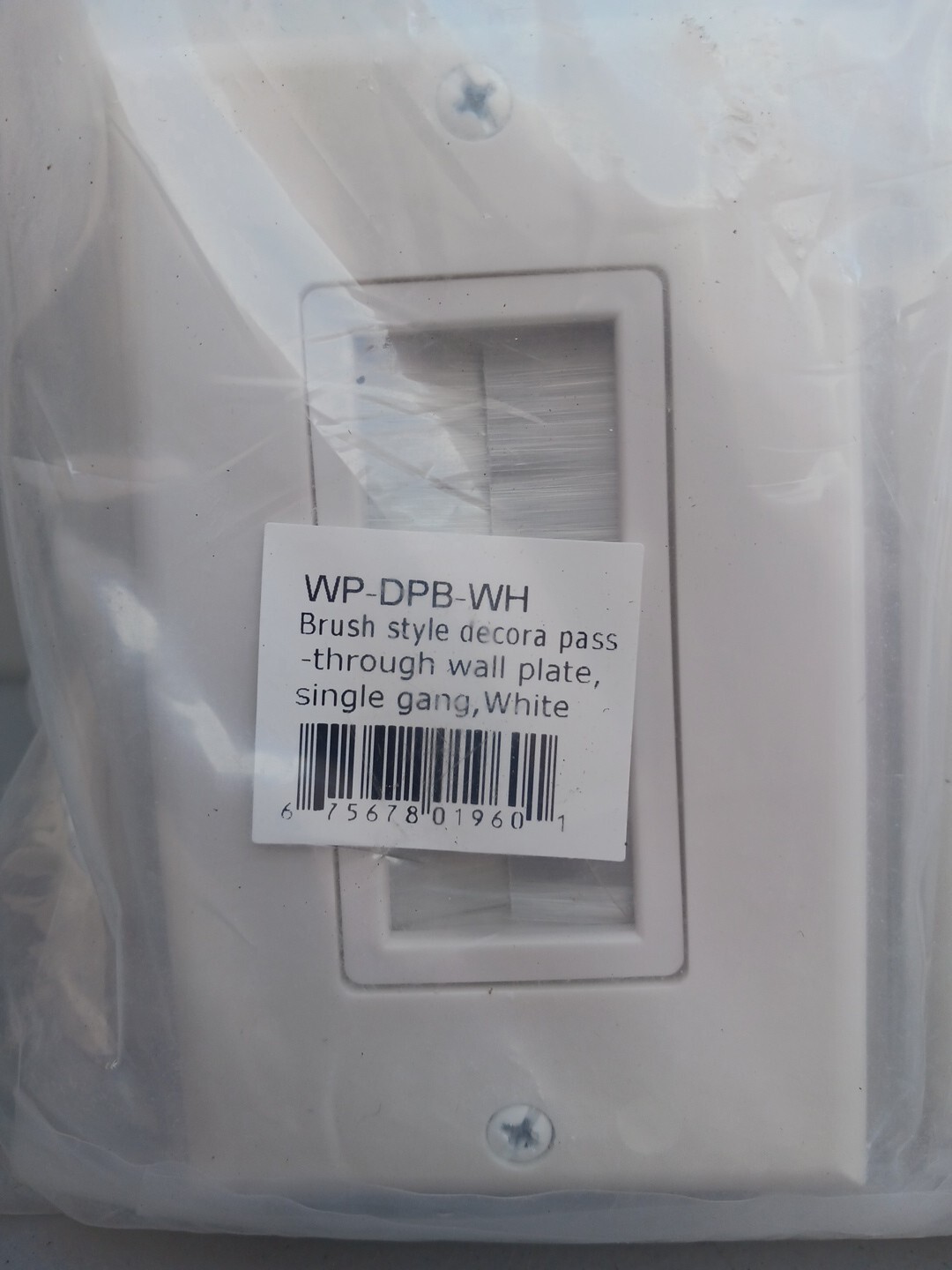 WP-DPB-WH Pass Through Wall Plates Lot Of 10 Brush Style Decora Wall Plate