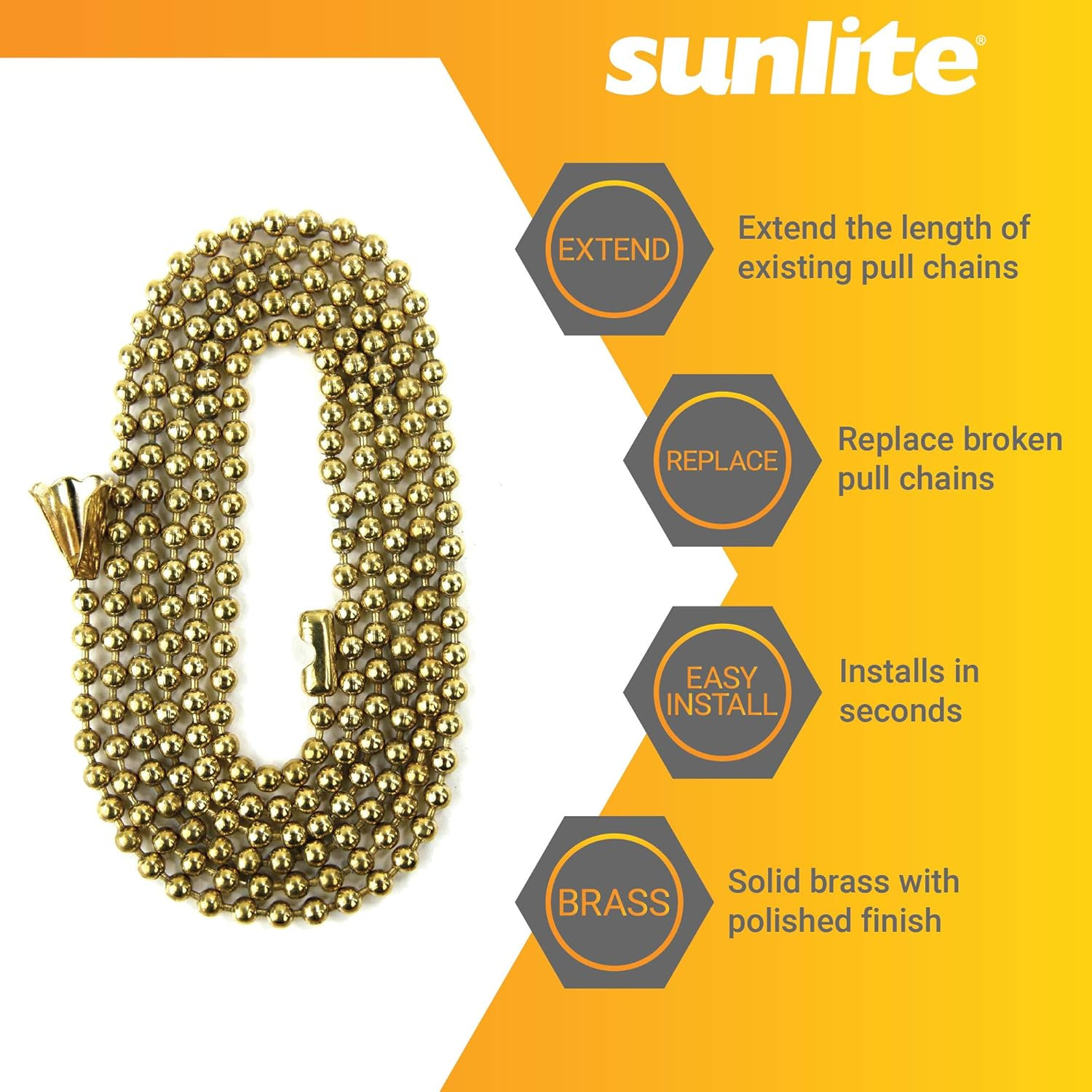 40827-SU Beaded 36-Inch Length, Brass, Matching Connector and Bell Included, Rep