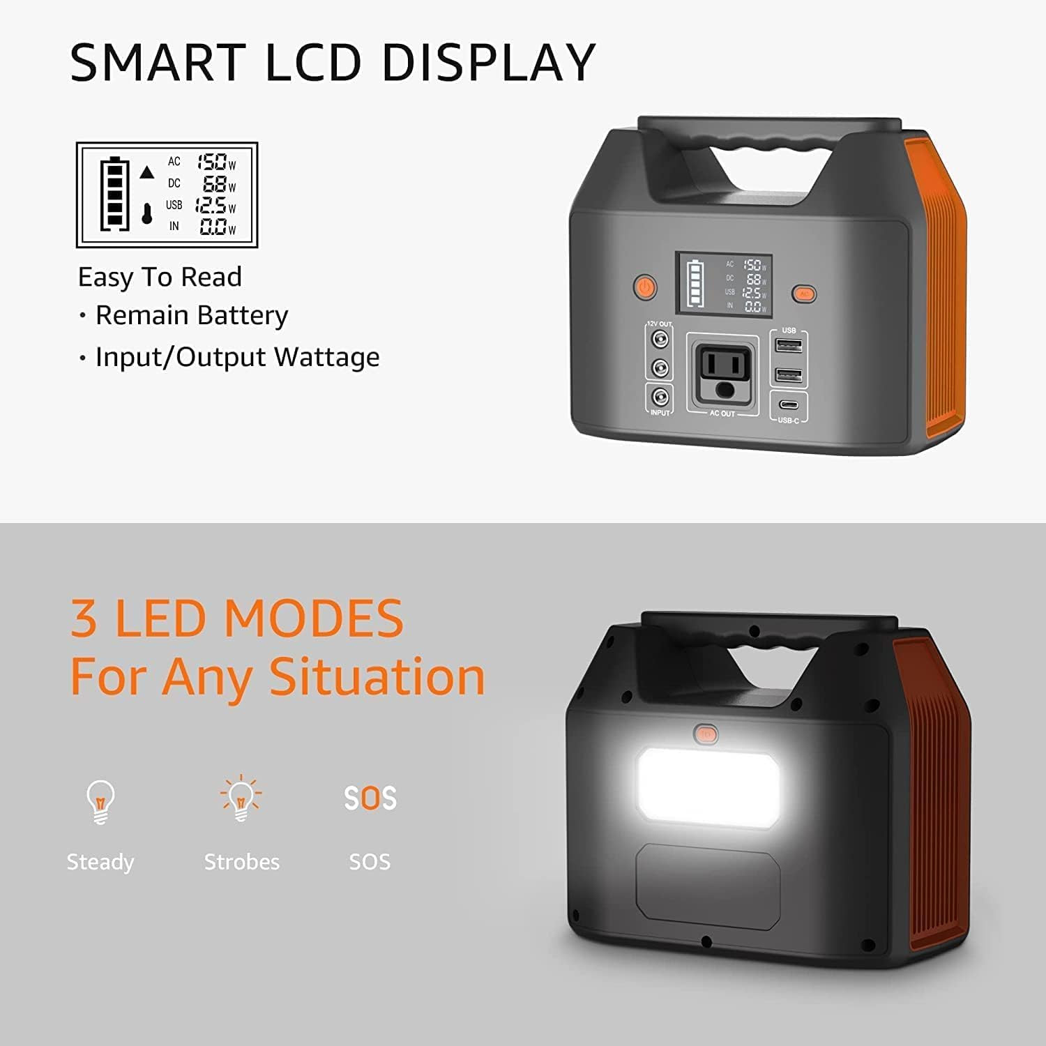 Portable Power Station 150W 155Wh Solar Generator 110V 42000Mah Portable Power B