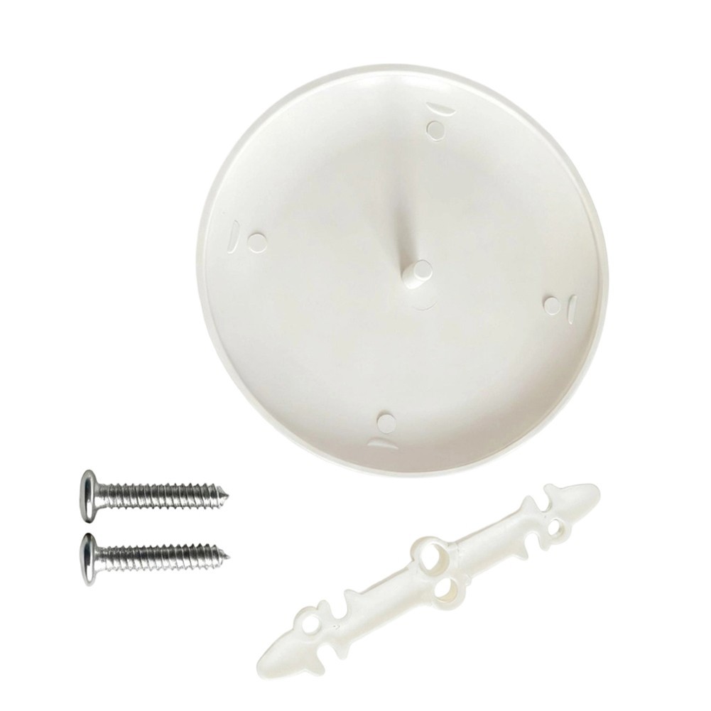 Ceiling Junction Box Cover Plate 5 Inch Diameter Paintable White ABS Plastic