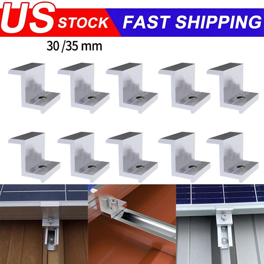 10X Solar Panel End Clamp Aluminum Z Brackets for Solar Panel Mounting Bracket#