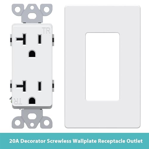 Decorator Wall Outlet, Tamper Resistant Duplex Receptacle 20 Amp 10 Matte White