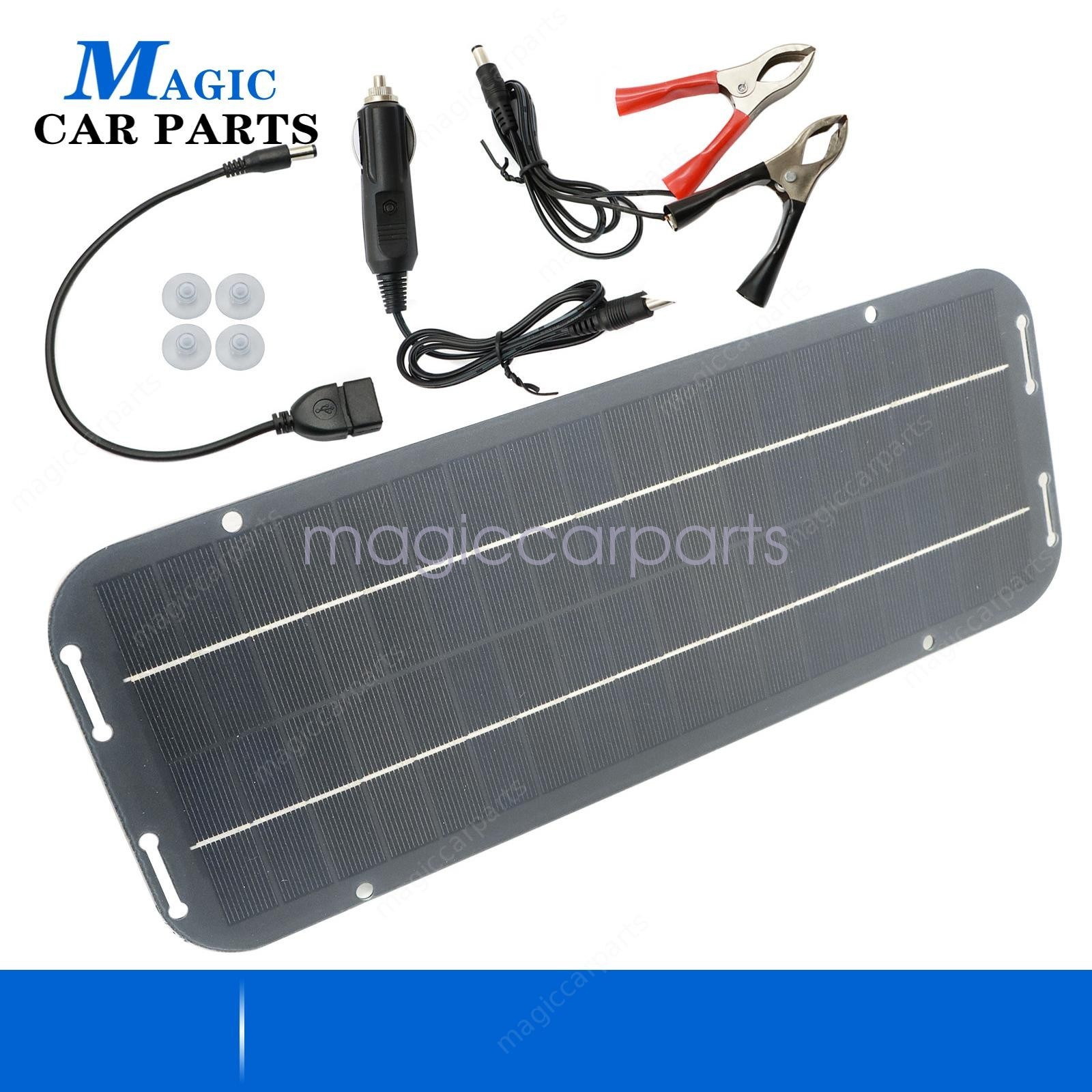30W Solar Panel 12V Trickle Charger Battery Charger Kit Maintainer Car Boat RV