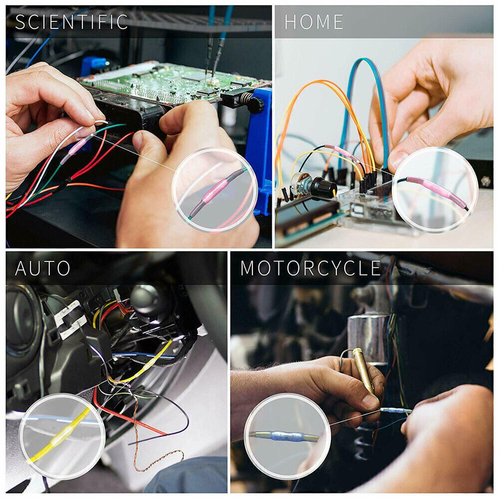 50-500PCS Waterproof Heat Shrink Butt Wire Splice Crimp Connectors Terminals Kit