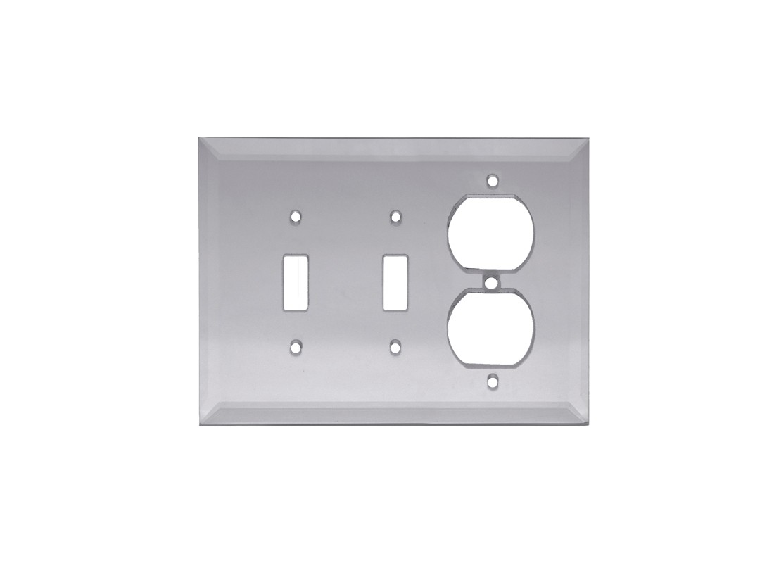 FHC MP10G 5-1/4″ x 7-1/4″ – Double Toggle Duplex Gray Glass Mirror Plate