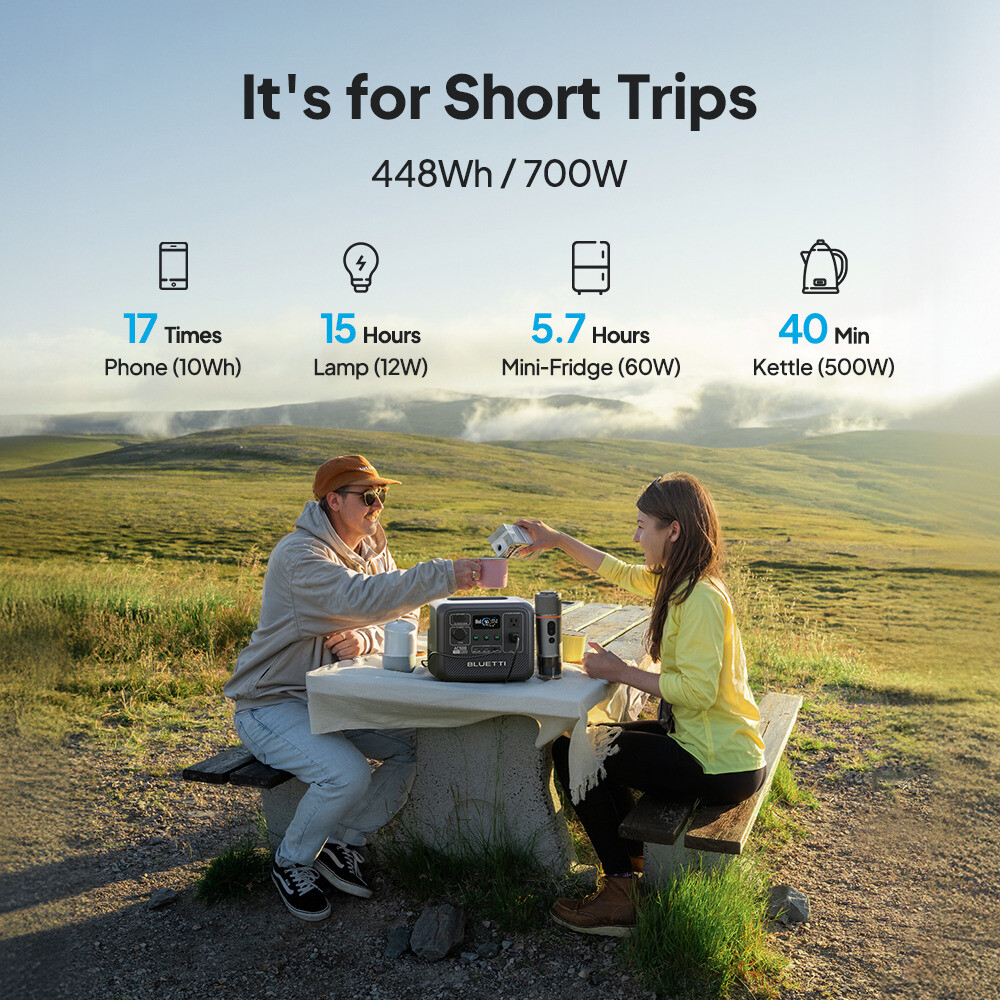 BLUETTI AC50B 700W 448Wh Portable Power Station Generator for Outdoor Camping