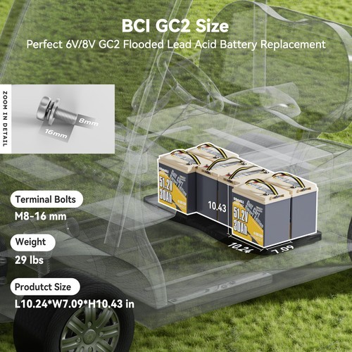 Power Queen 48V 30Ah Bluetooth Low Temp Golf Cart Lithium LiFePO4 Battery BMS