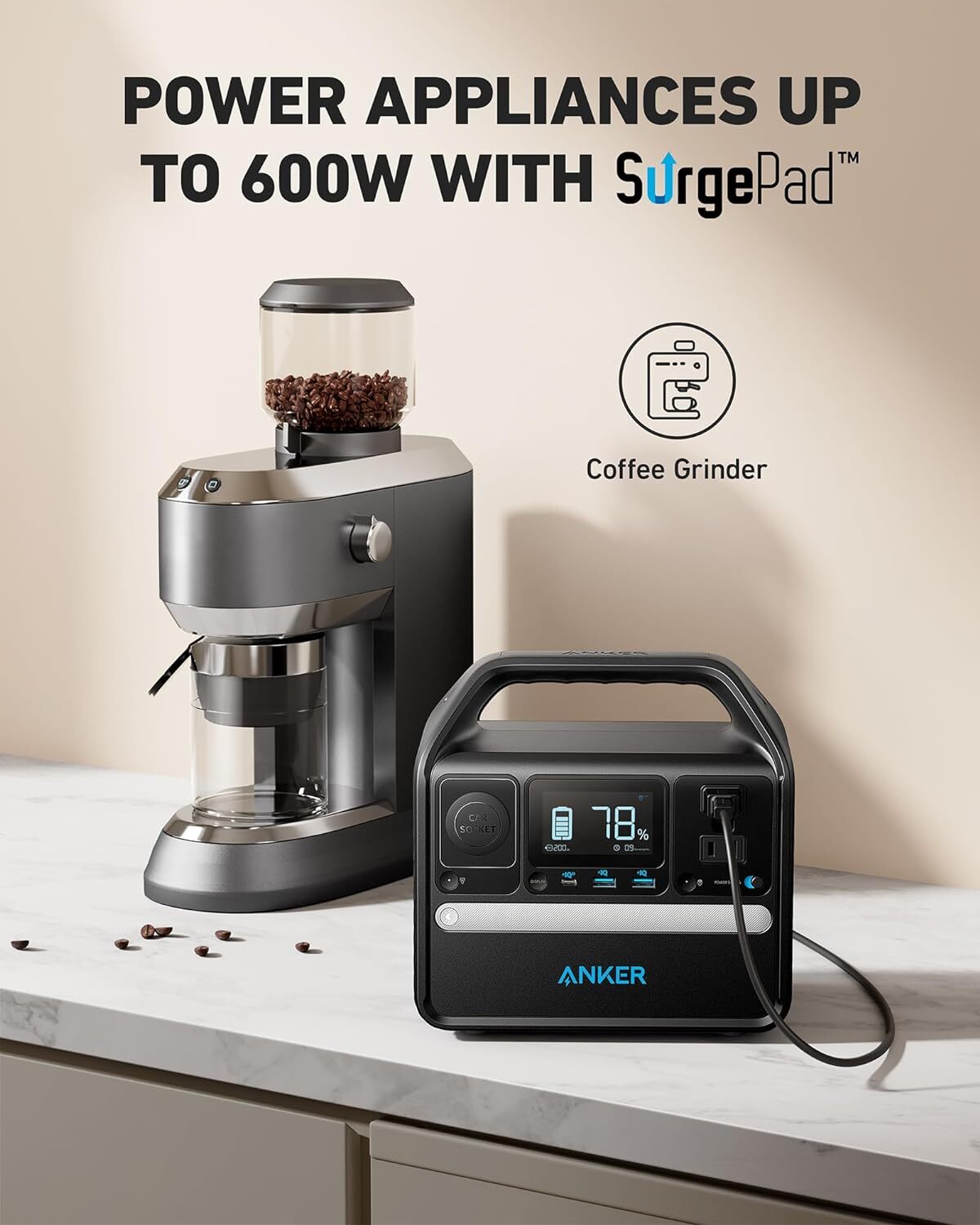 Anker Portable Power Station 300W/388.8Wh Solar Generator Power Sup⁣ply| Refurb