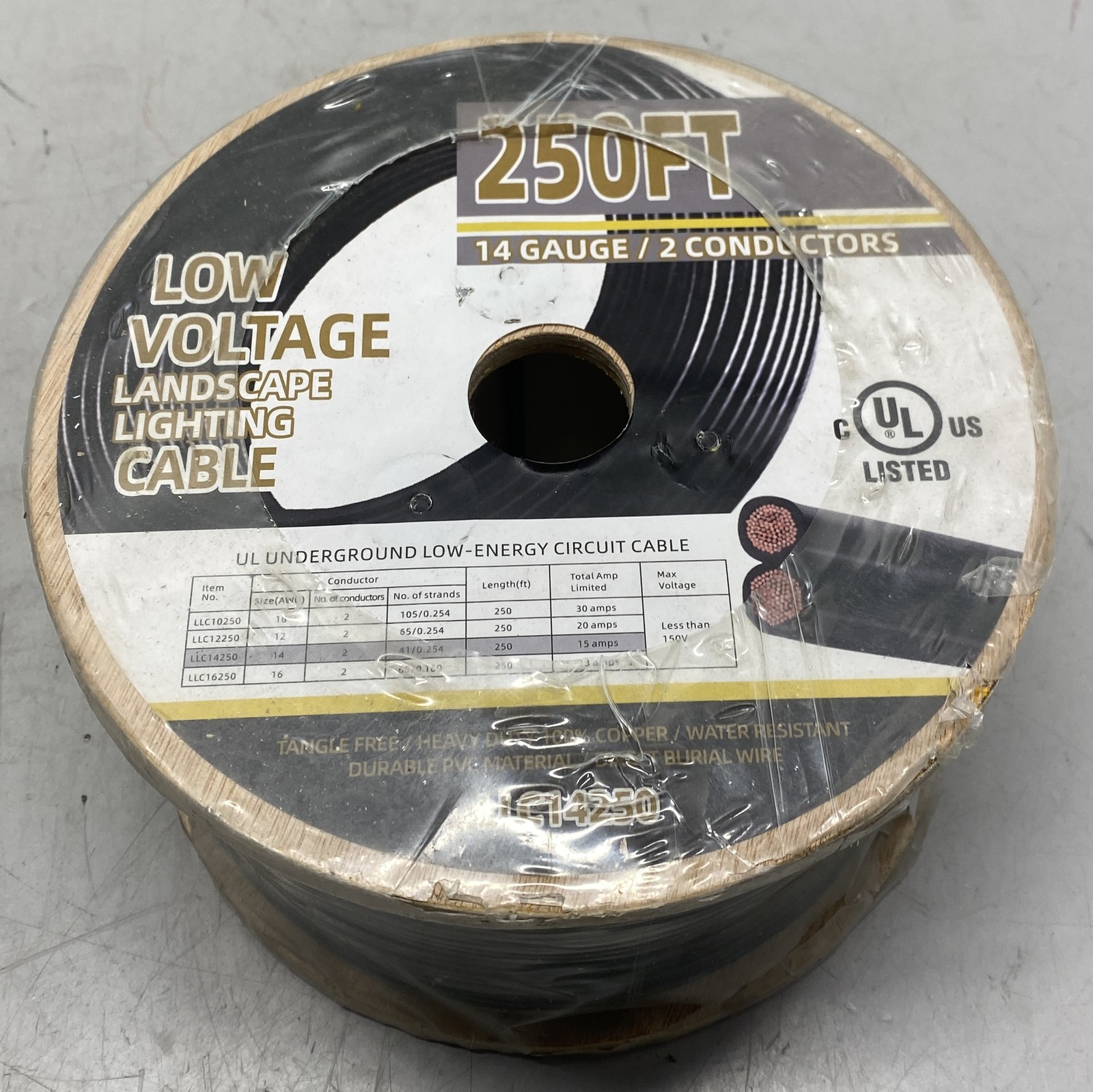 Unbranded Low Voltage Landscape Lighting Cable 250 ft 14/2 AWG