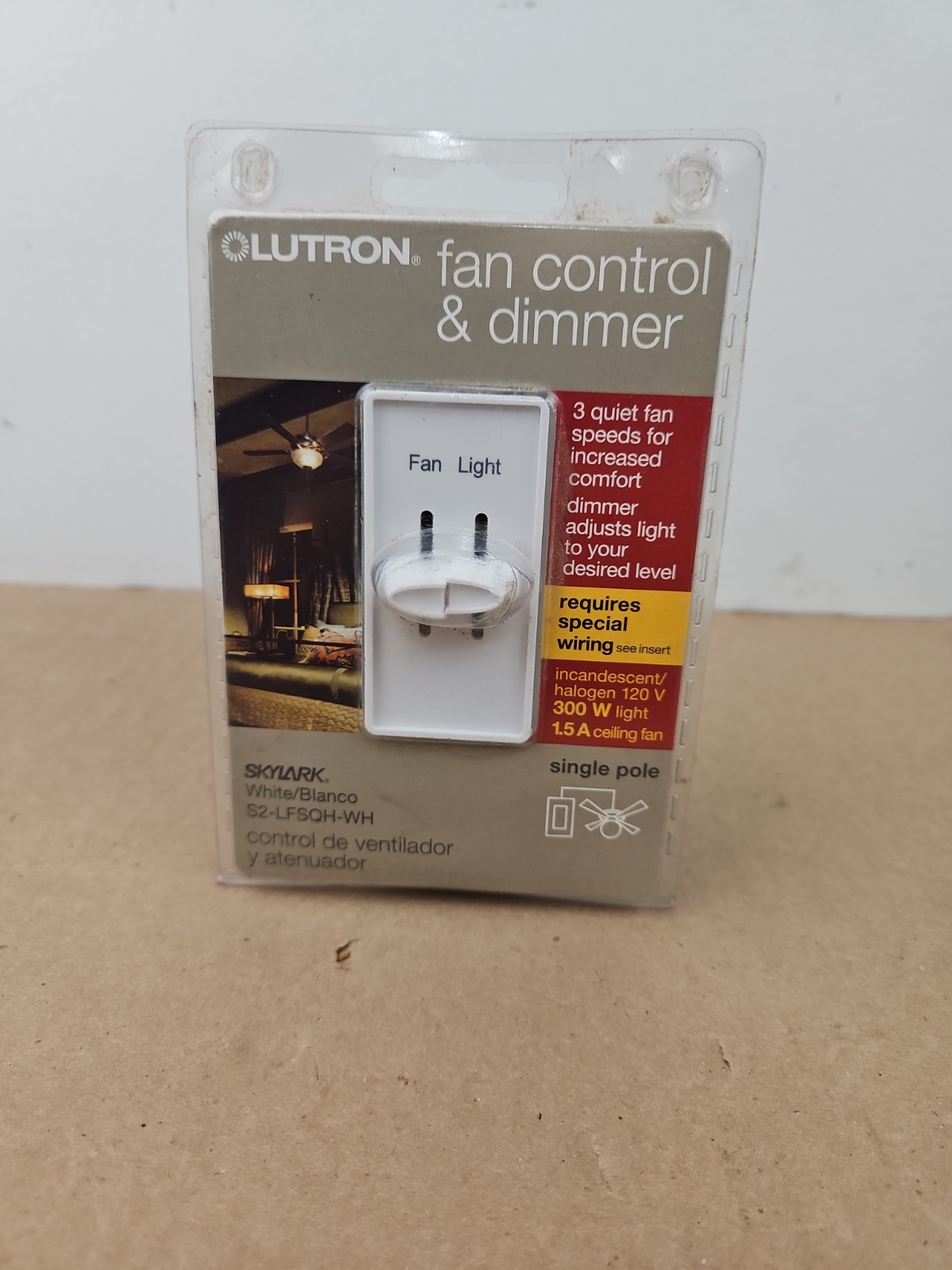 Lutron Skylark 1 Pole Sliding Dimmer Wall Switch – White NEW