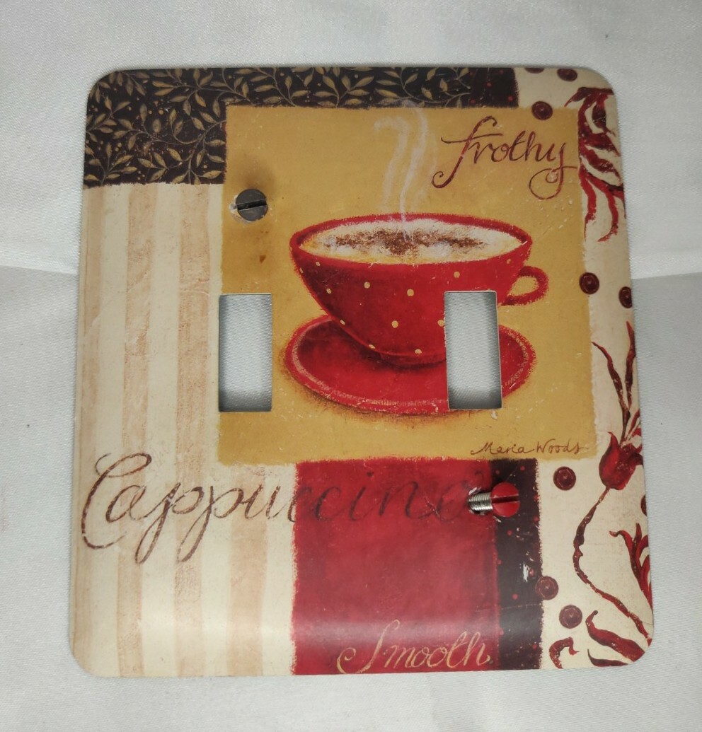 Metal Light Switch Cover Wall Plate Kitchen Mocha Coffee Frothy Cappuccino