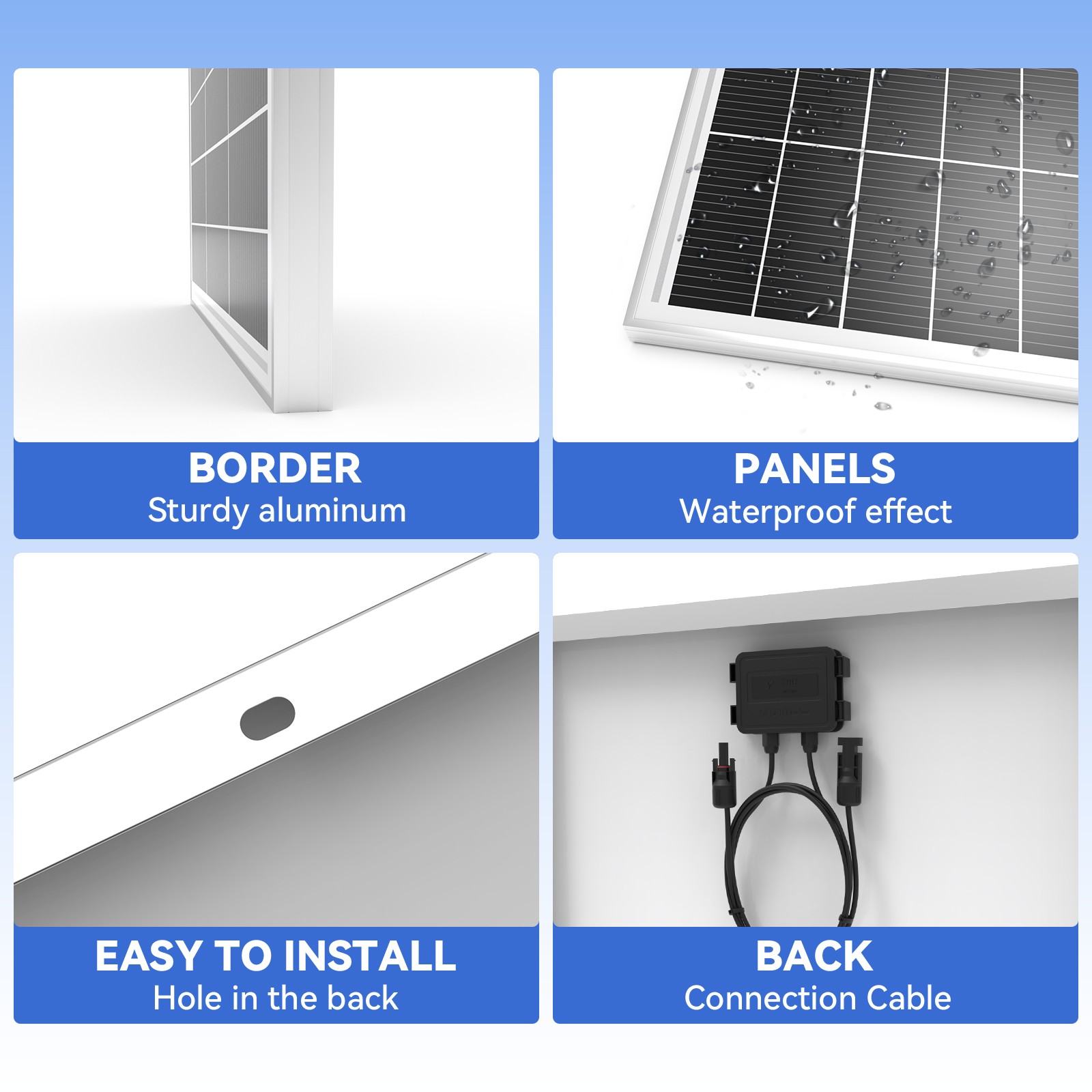 400W Solar Panel (200w*2) 12V Battery Charge RV Car Marine Home Off-Grid Charger