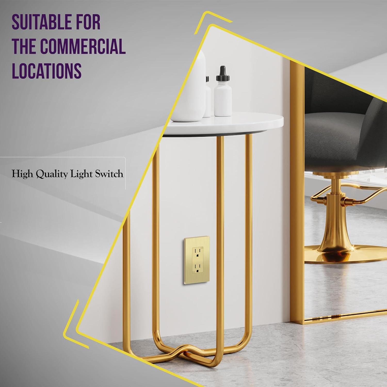Elite Series Decorator Receptacle Outlet Child Safe Tamper-Resistant, Gloss Fini